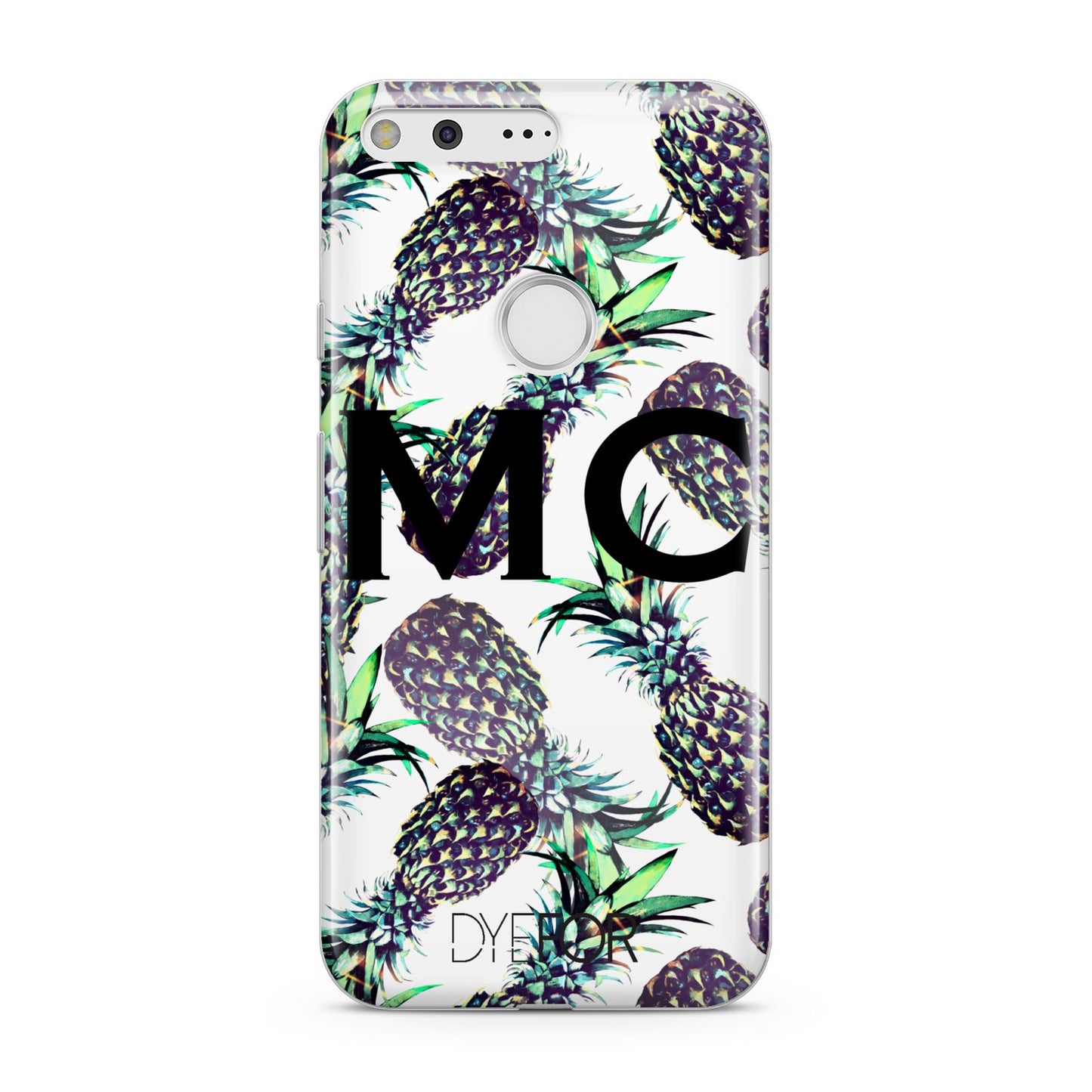 Personalised Pineapple Tropical White Google Pixel Case