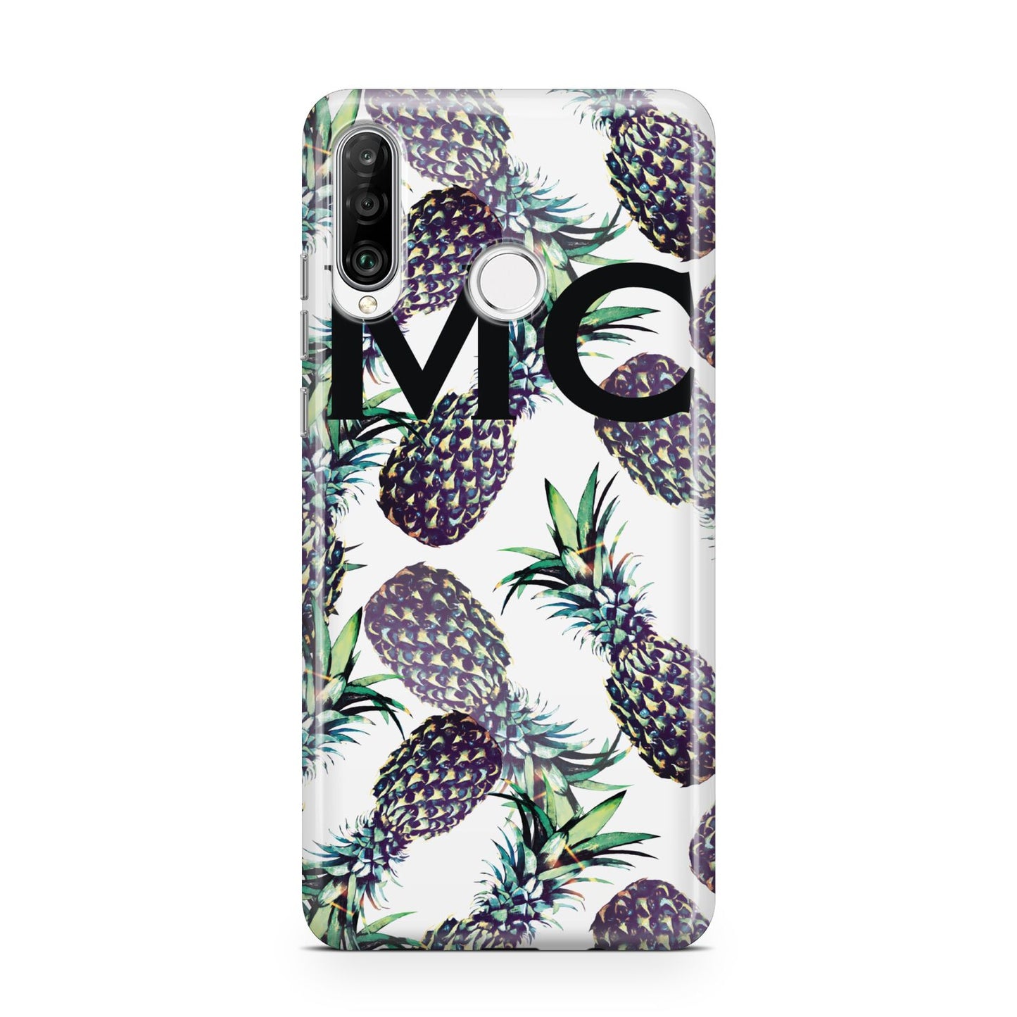 Personalised Pineapple Tropical White Huawei P30 Lite Phone Case