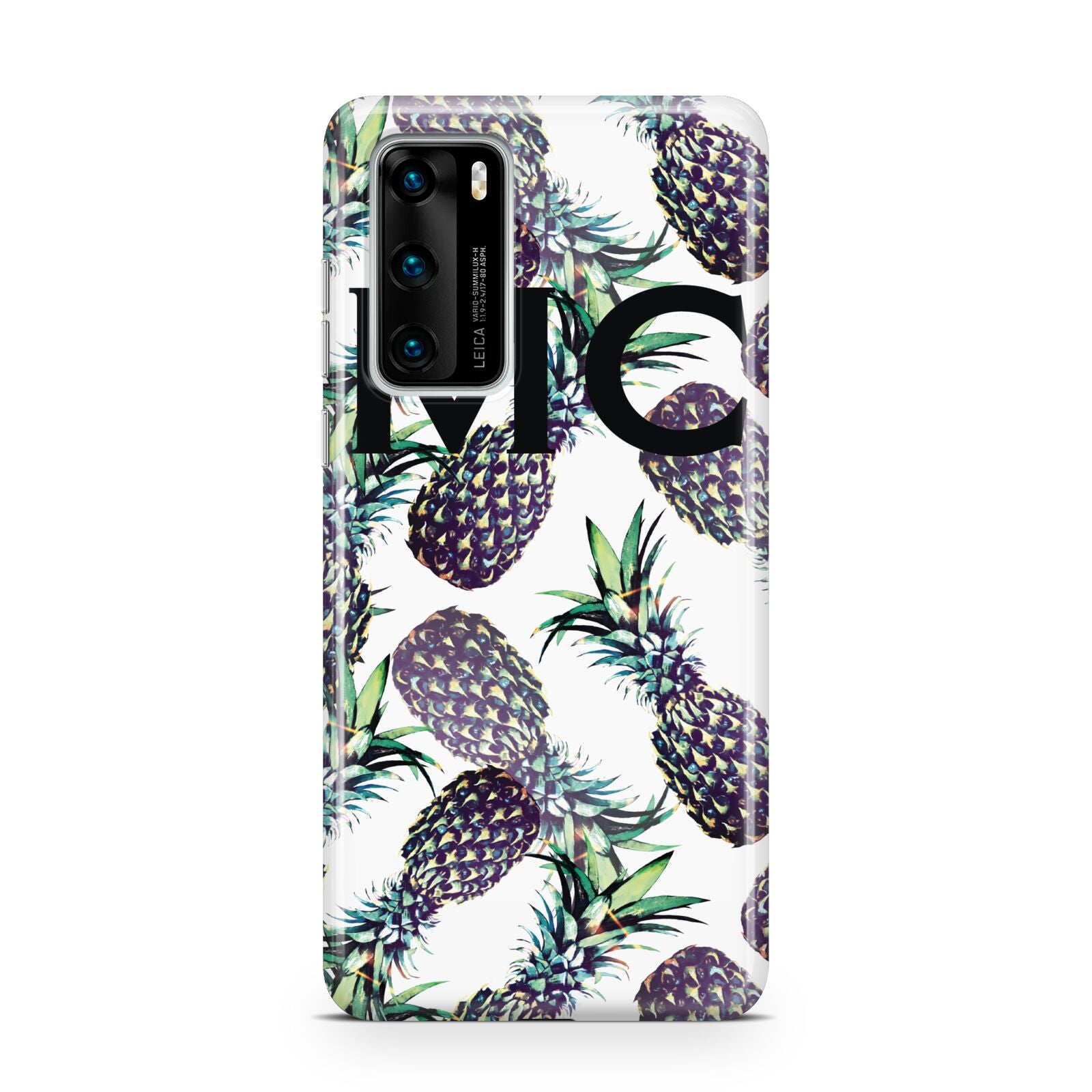 Personalised Pineapple Tropical White Huawei P40 Phone Case