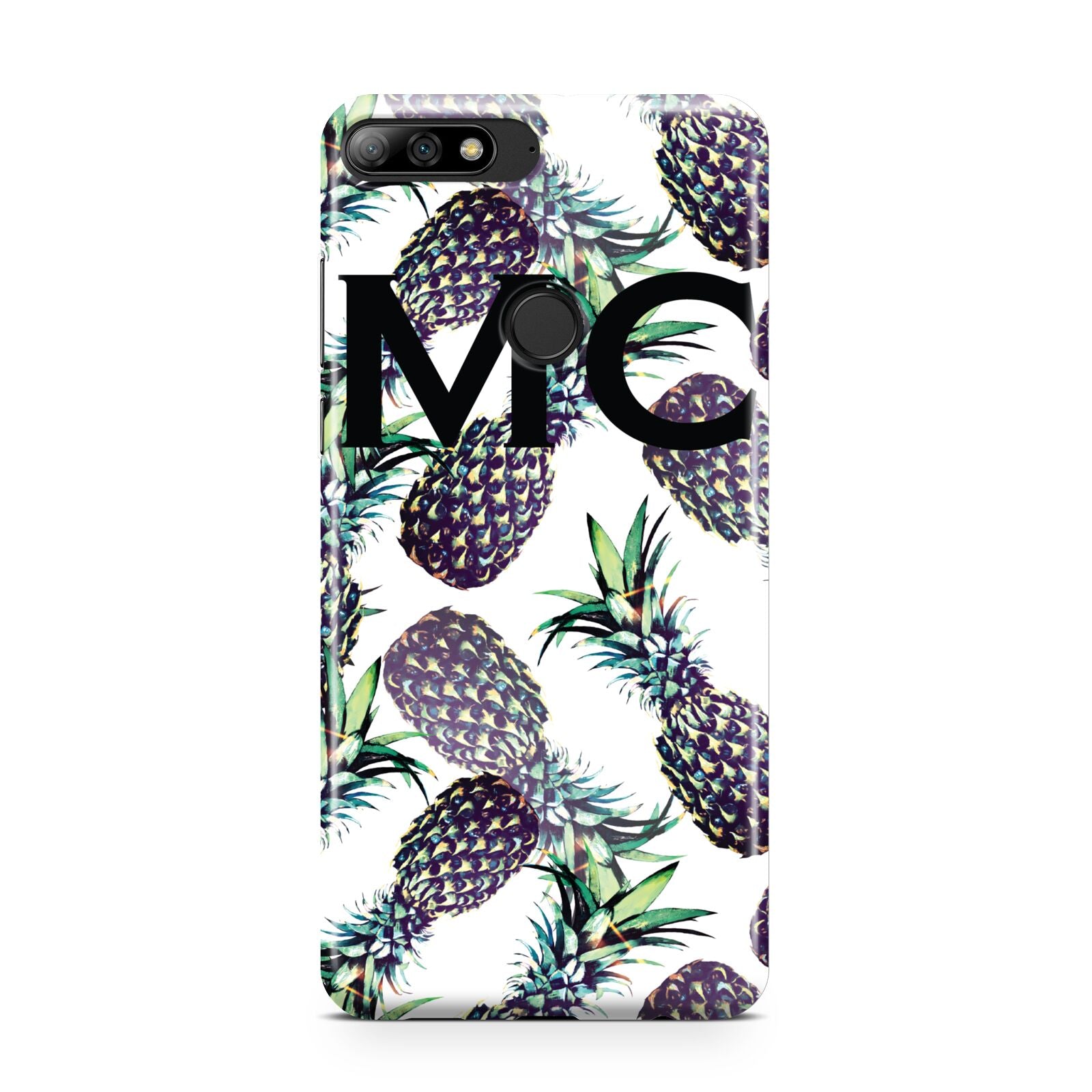 Personalised Pineapple Tropical White Huawei Y7 2018