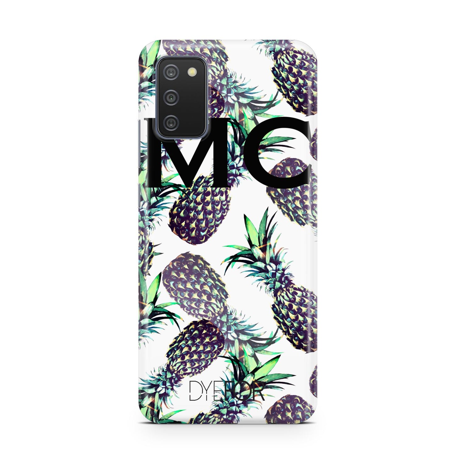 Personalised Pineapple Tropical White Samsung A02s Case