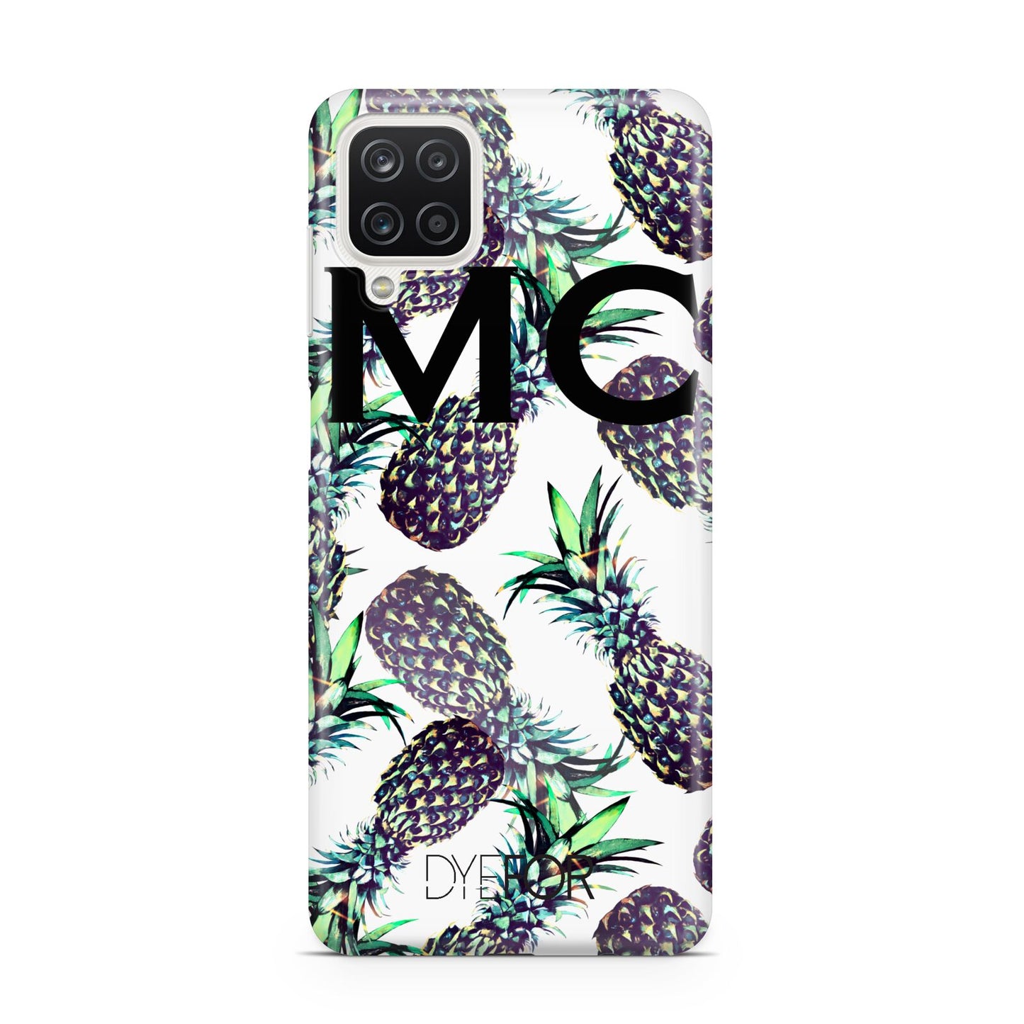 Personalised Pineapple Tropical White Samsung A12 Case