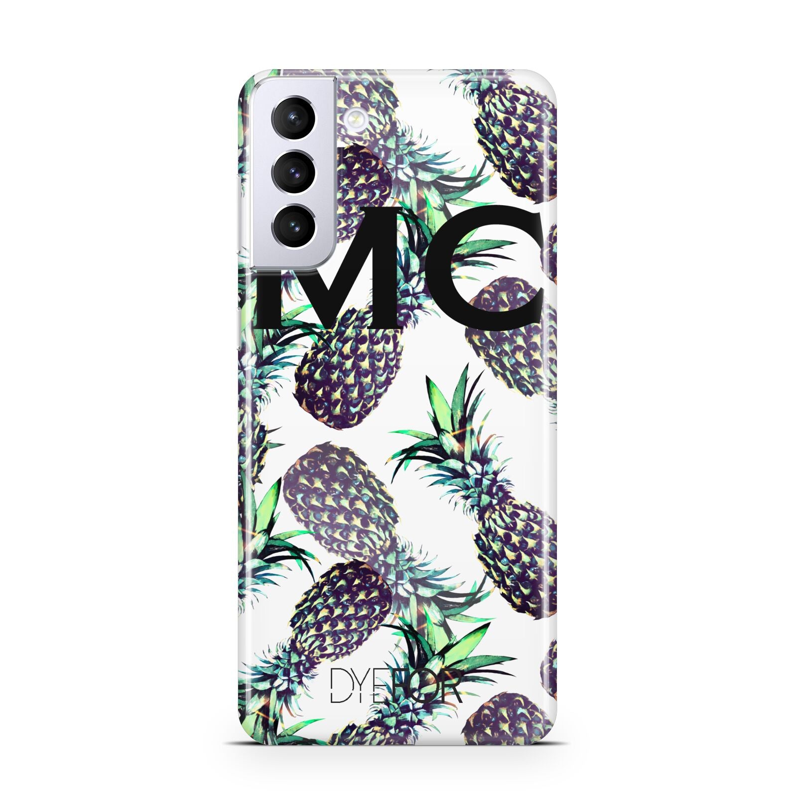 Personalised Pineapple Tropical White Samsung S21 Plus Case