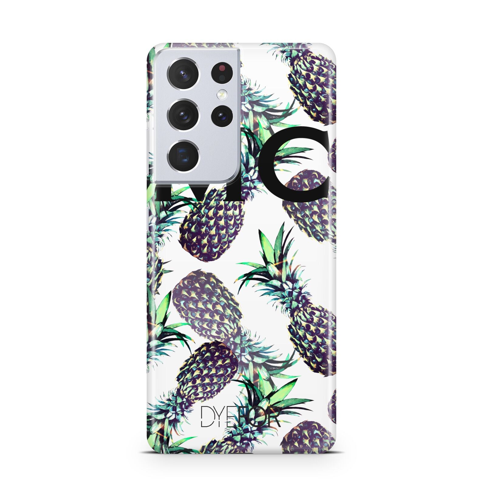 Personalised Pineapple Tropical White Samsung S21 Ultra Case