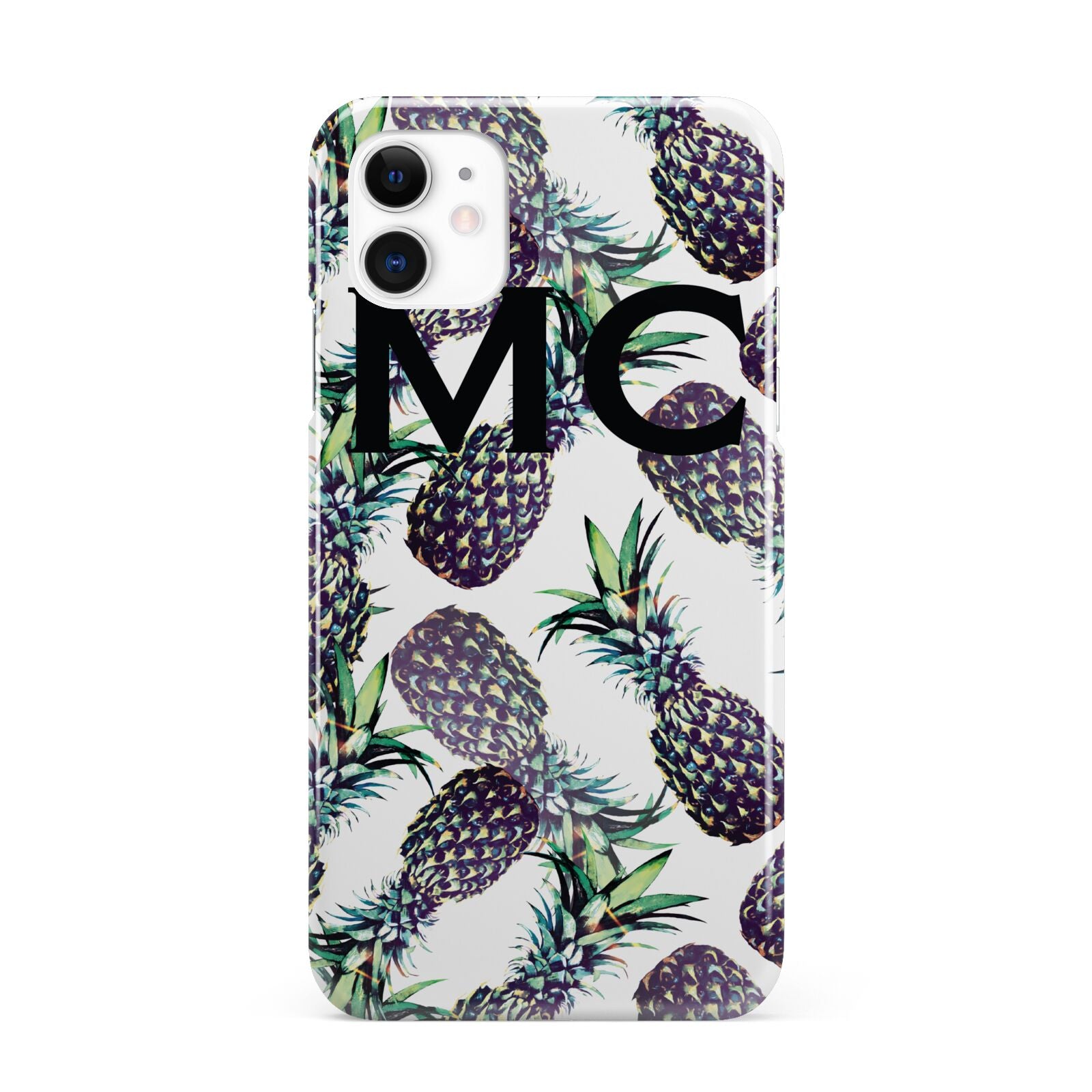 Personalised Pineapple Tropical White iPhone 11 3D Snap Case