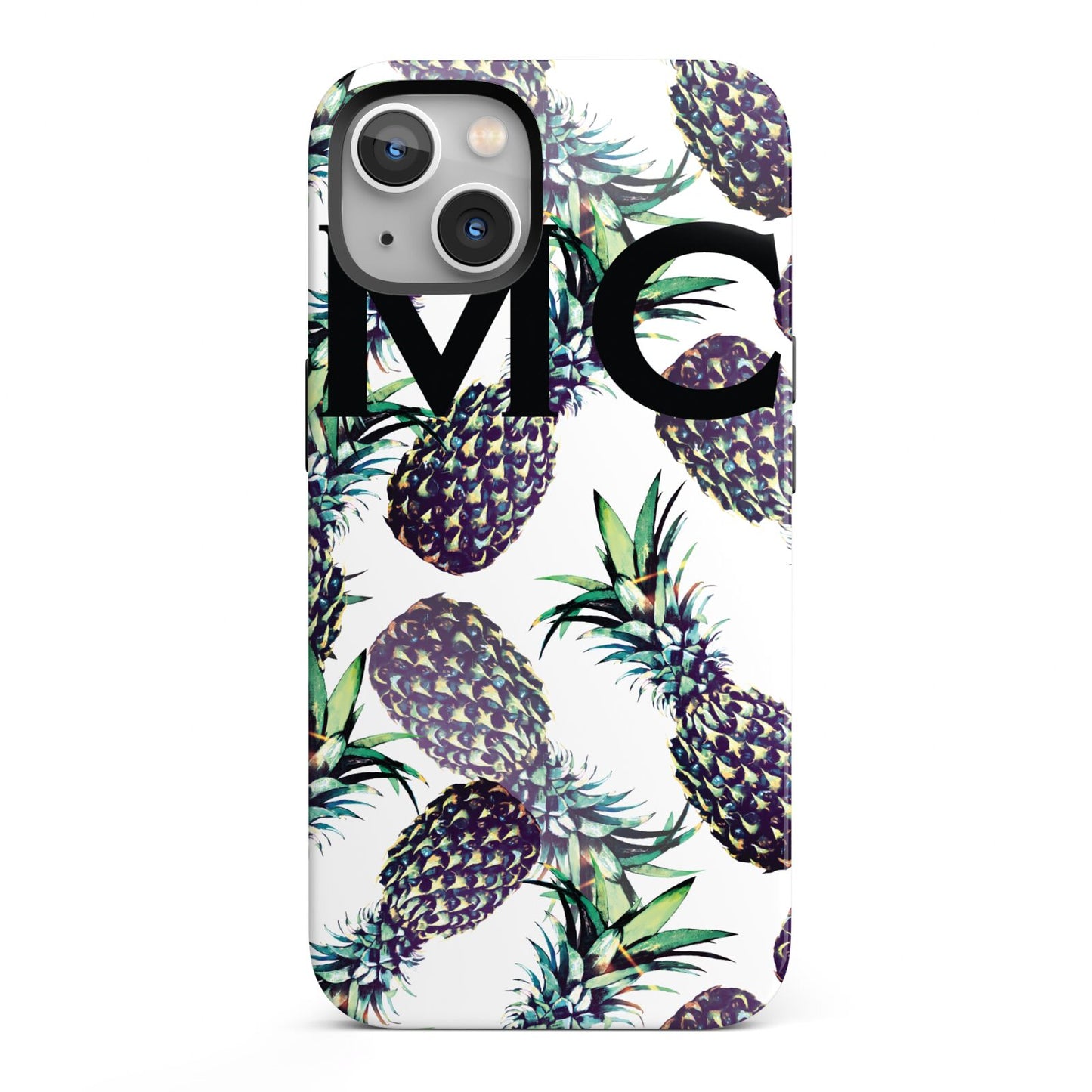 Personalised Pineapple Tropical White iPhone 13 Full Wrap 3D Tough Case