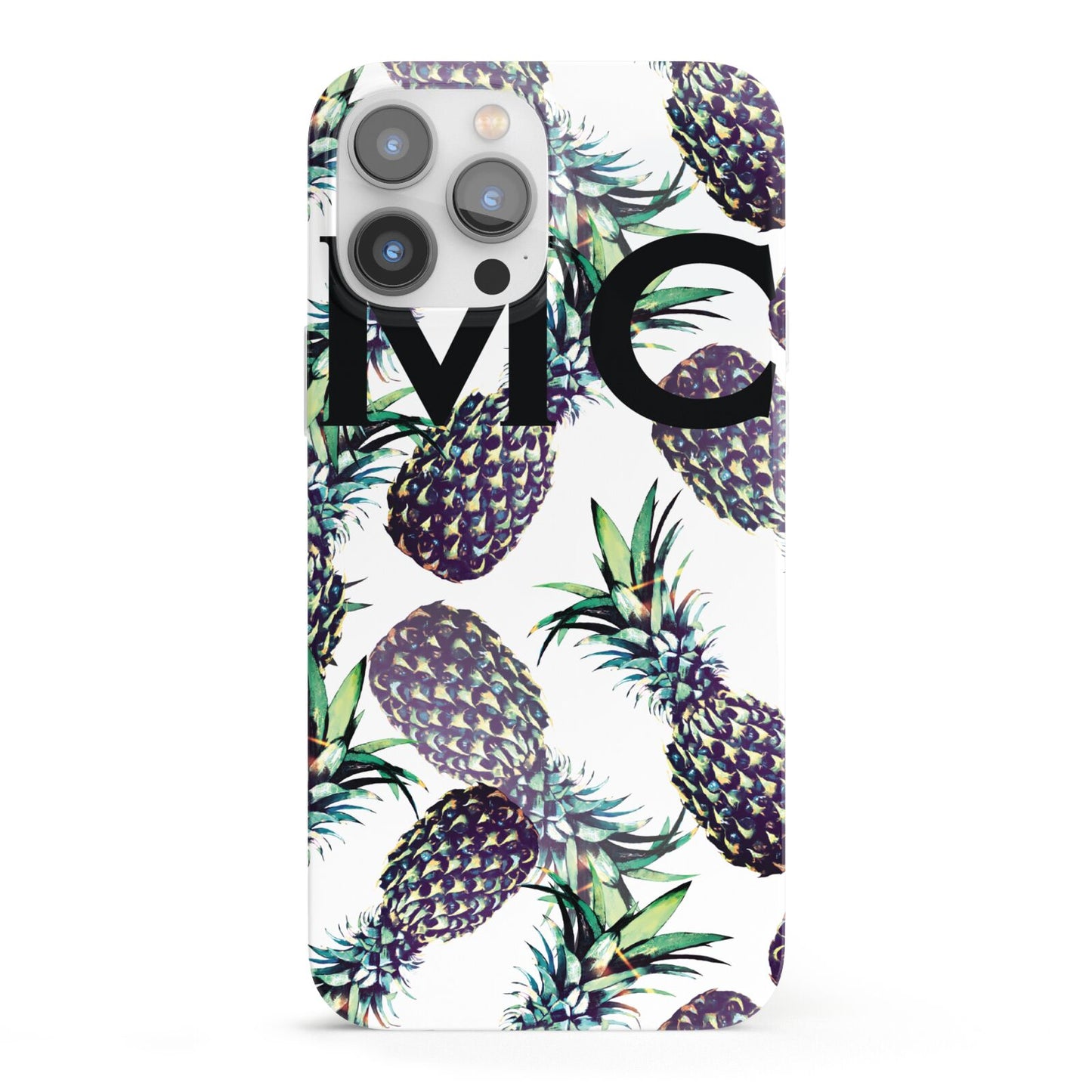 Personalised Pineapple Tropical White iPhone 13 Pro Max Full Wrap 3D Snap Case