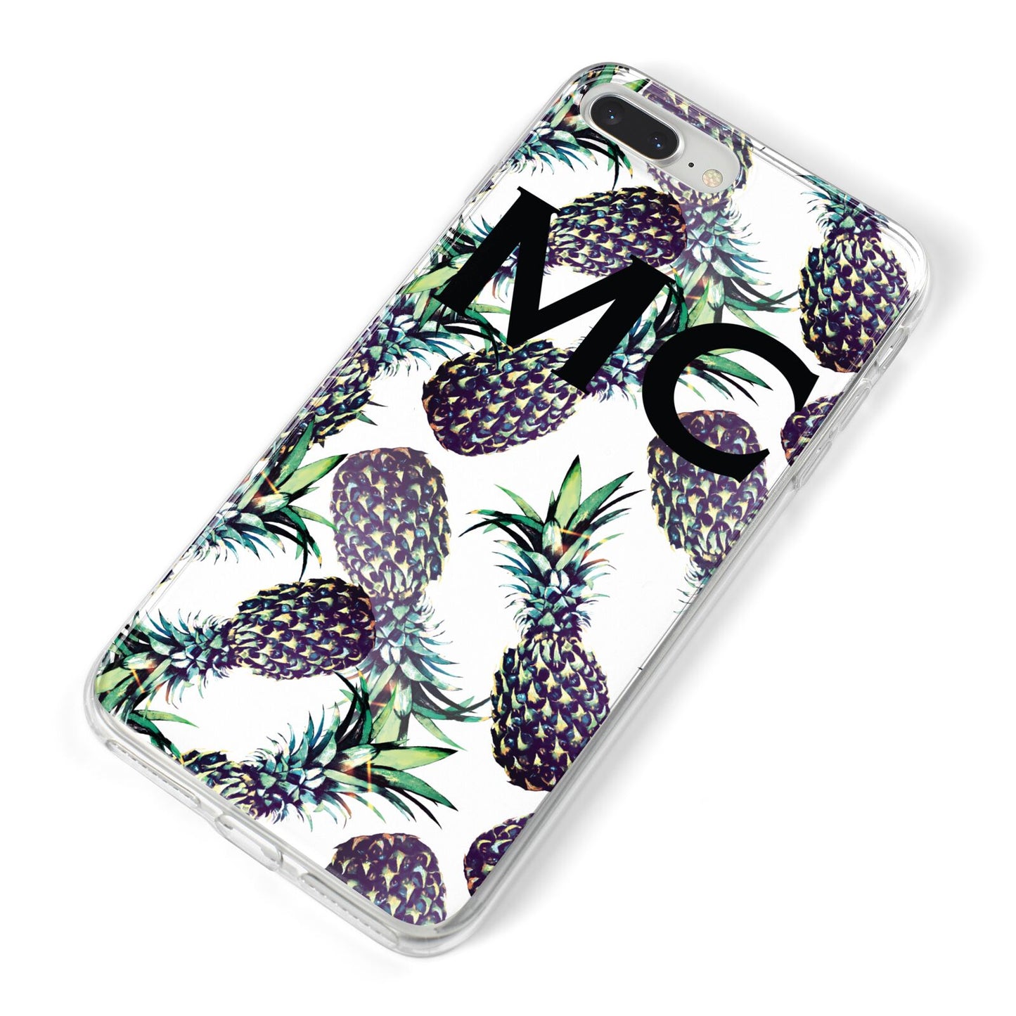 Personalised Pineapple Tropical White iPhone 8 Plus Bumper Case on Silver iPhone Alternative Image