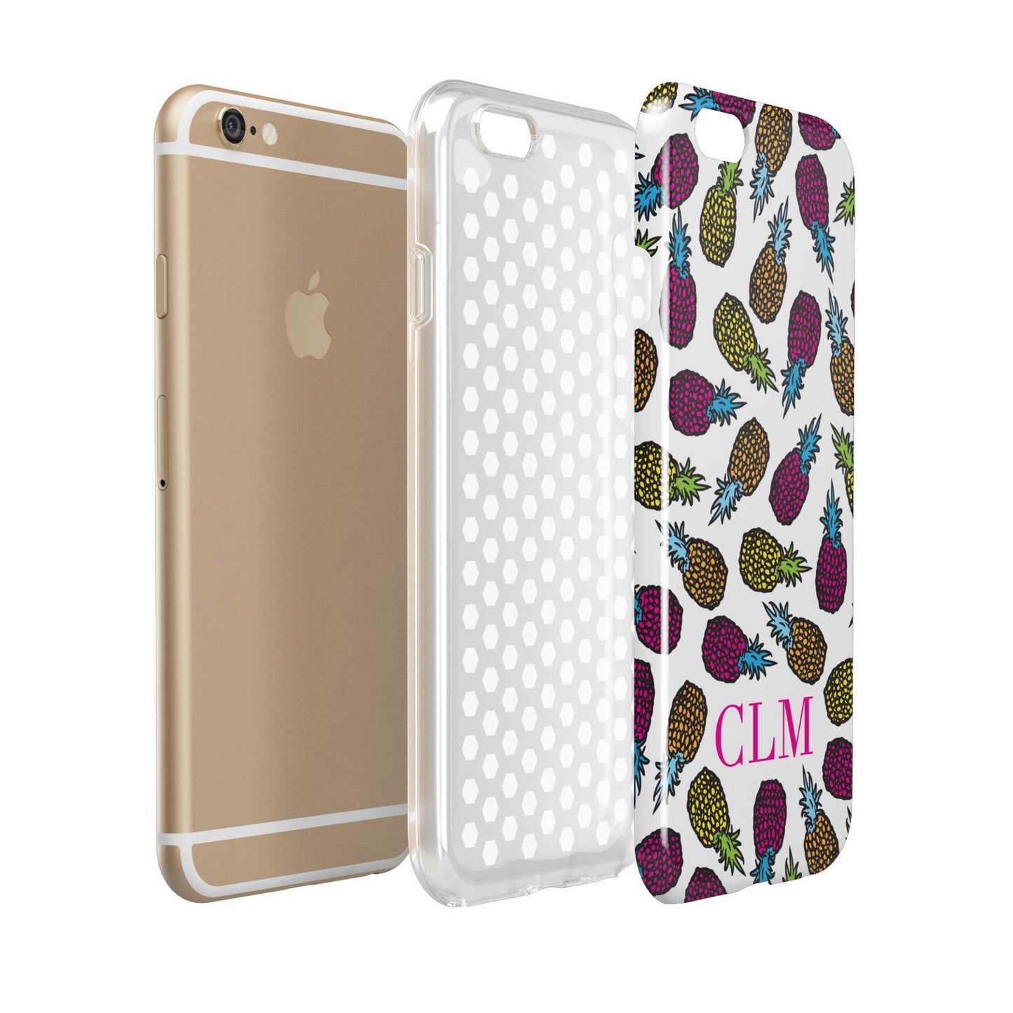 Personalised Pineapples Initials Apple iPhone 6 3D Tough Case Expanded view