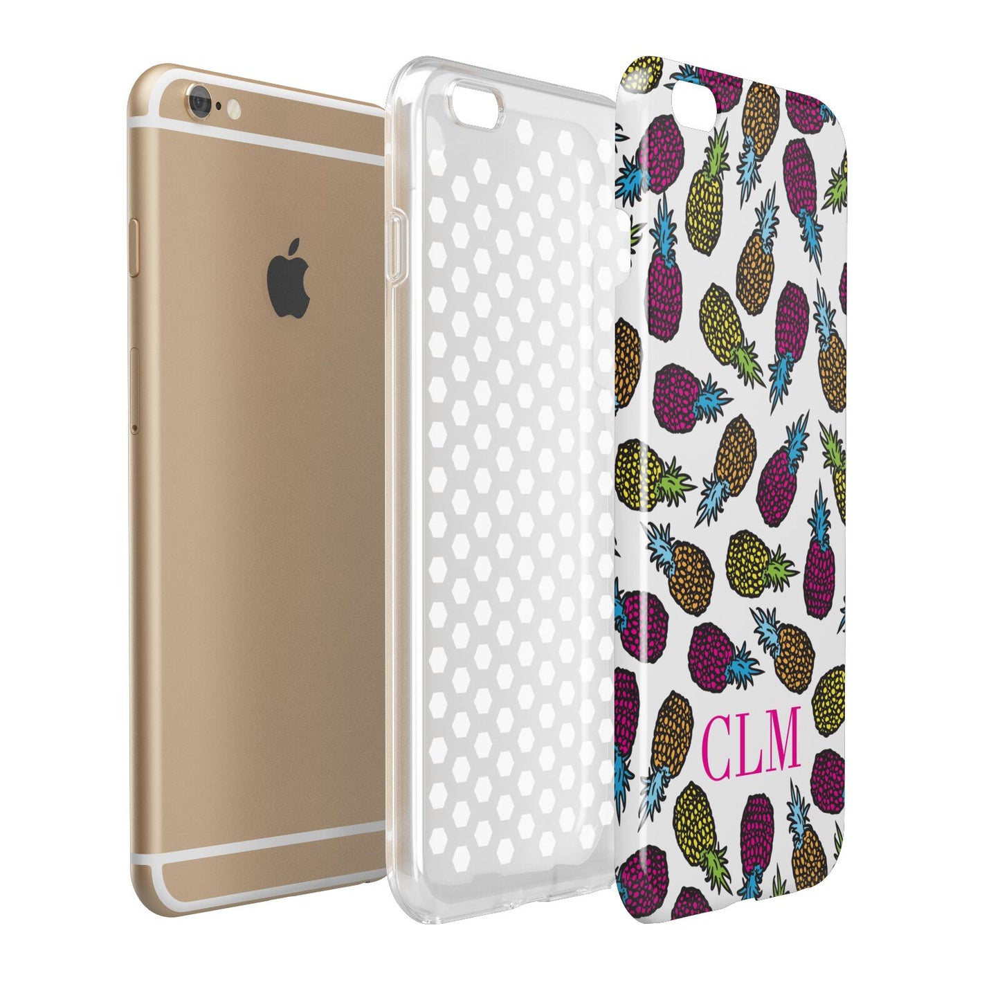 Personalised Pineapples Initials Apple iPhone 6 Plus 3D Tough Case Expand Detail Image