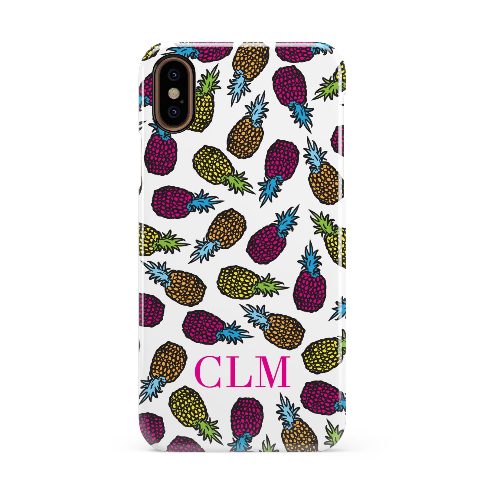 Personalised Pineapples Initials Apple iPhone XS 3D Snap Case