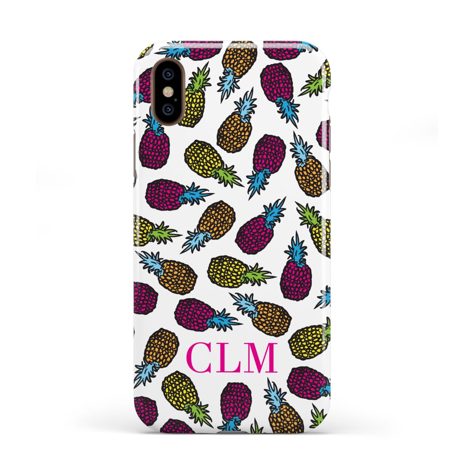 Personalised Pineapples Initials Apple iPhone XS 3D Tough