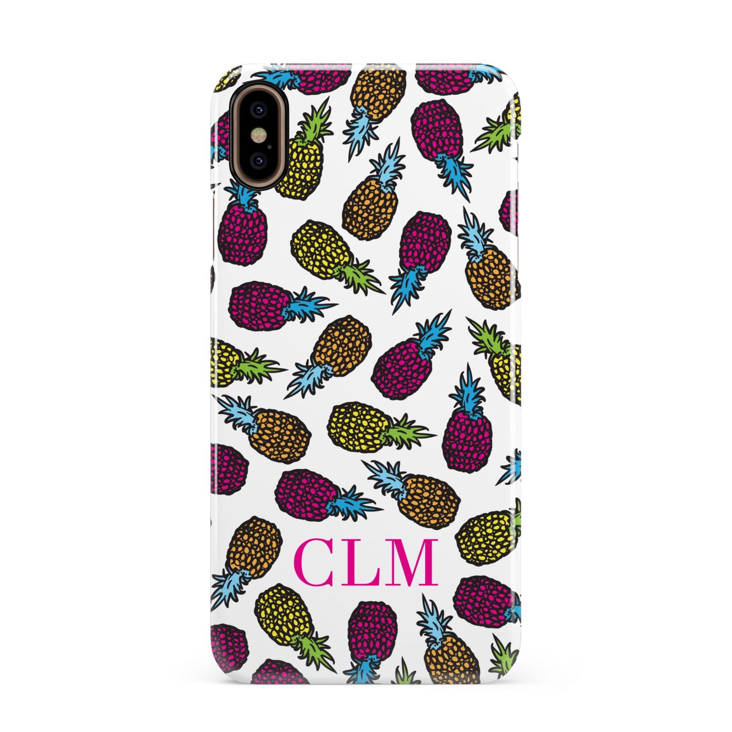 Personalised Pineapples Initials Apple iPhone Xs Max 3D Snap Case