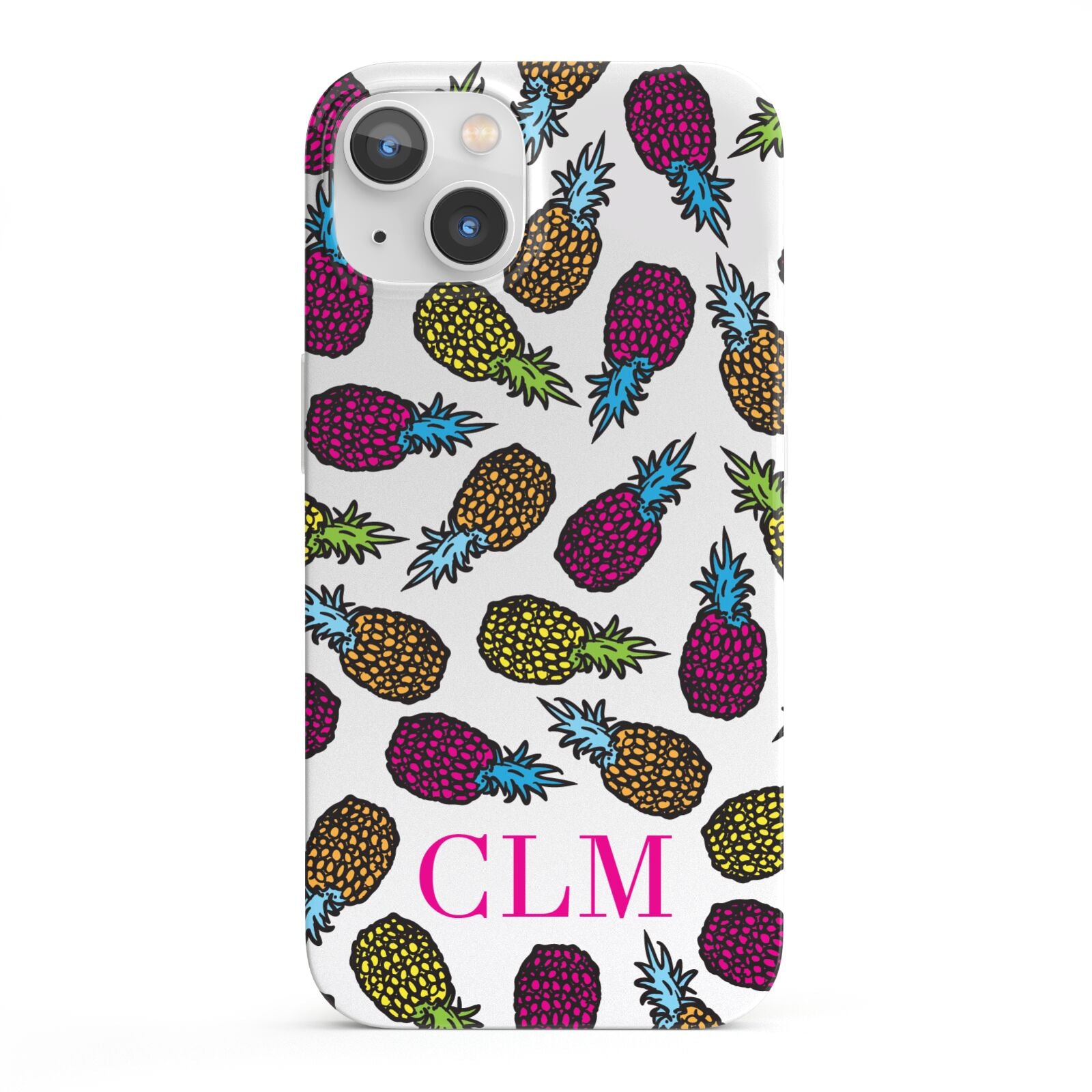 Personalised Pineapples Initials iPhone 13 Full Wrap 3D Snap Case