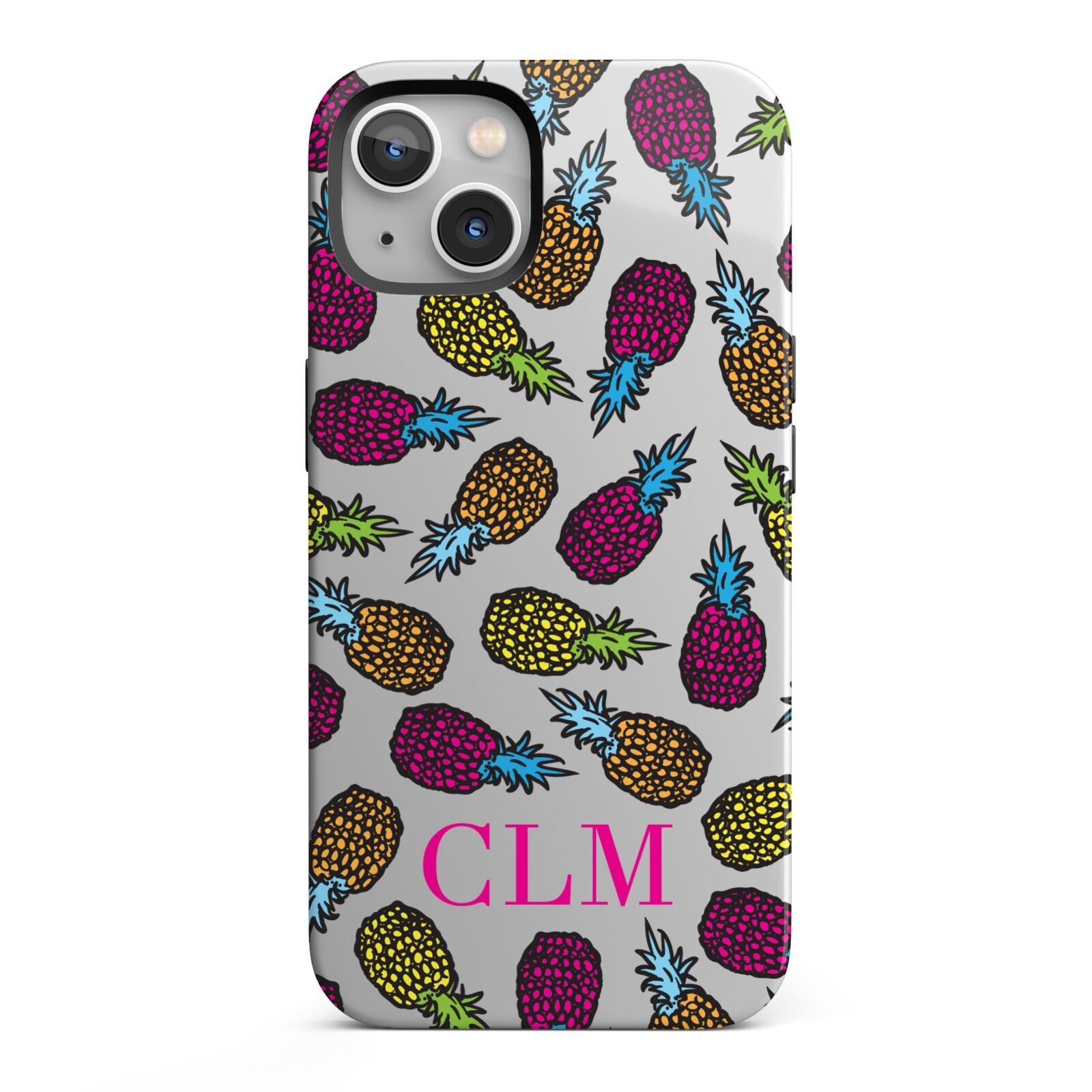 Personalised Pineapples Initials iPhone 13 Full Wrap 3D Tough Case