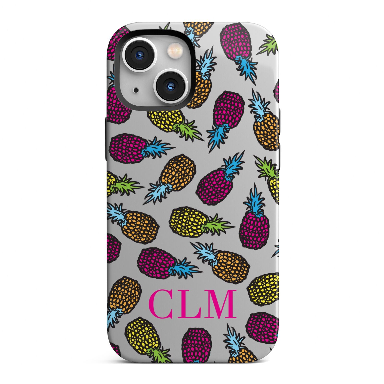 Personalised Pineapples Initials iPhone 13 Mini Full Wrap 3D Tough Case