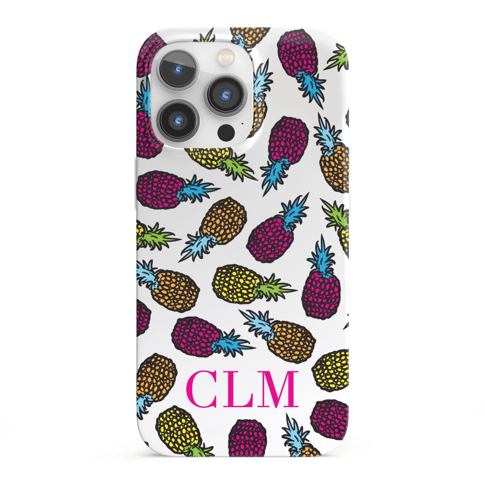 Personalised Pineapples Initials iPhone 13 Pro Full Wrap 3D Snap Case