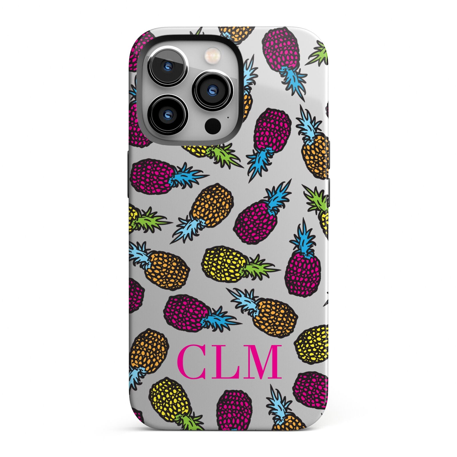 Personalised Pineapples Initials iPhone 13 Pro Full Wrap 3D Tough Case