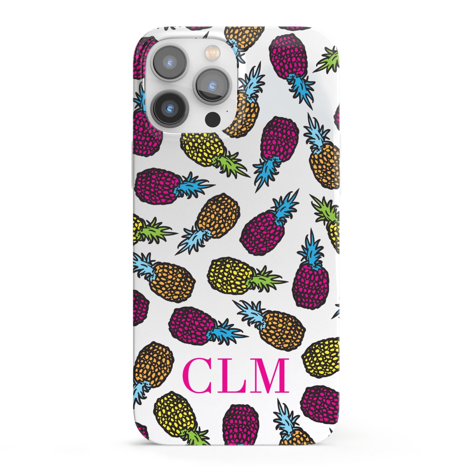 Personalised Pineapples Initials iPhone 13 Pro Max Full Wrap 3D Snap Case