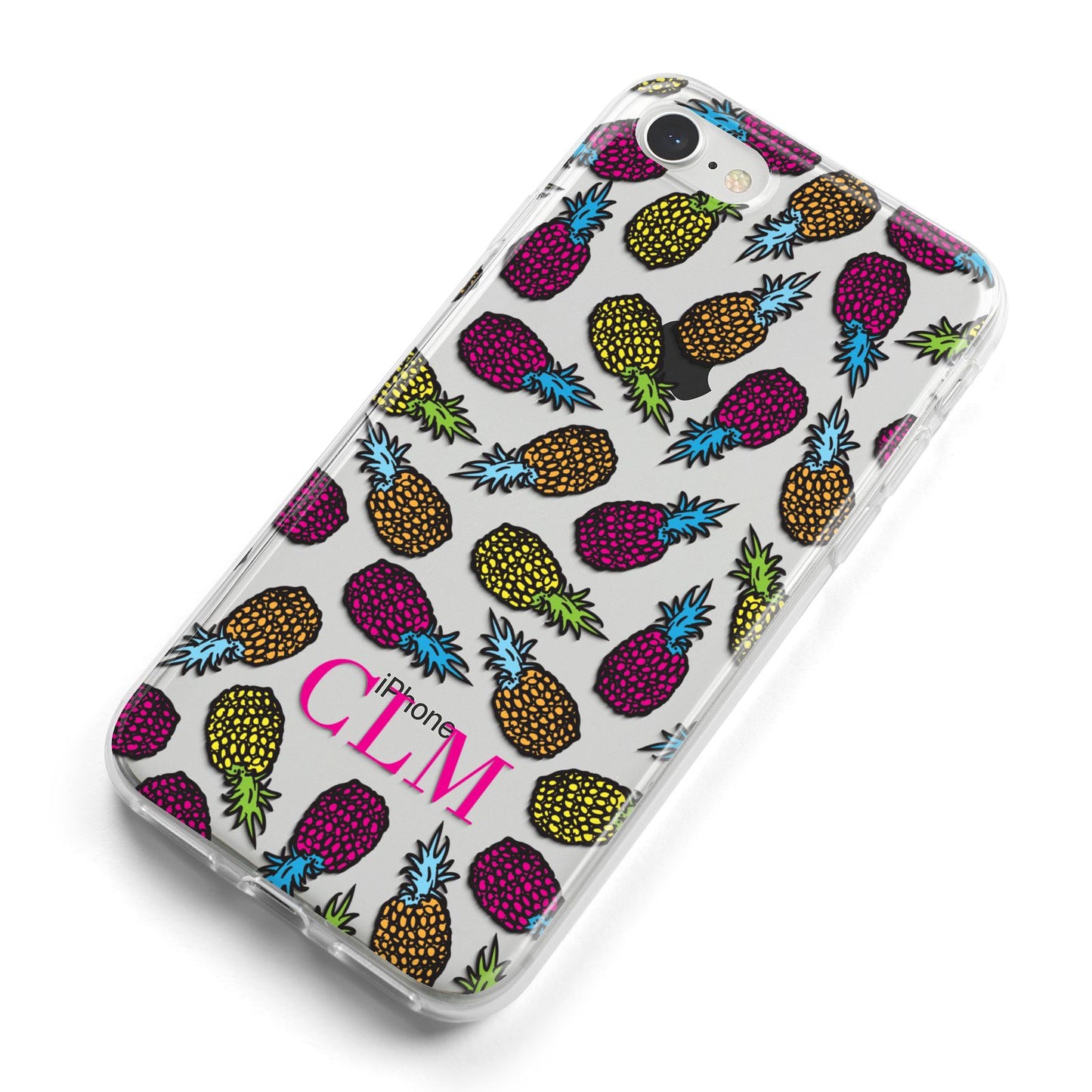 Personalised Pineapples Initials iPhone 8 Bumper Case on Silver iPhone Alternative Image