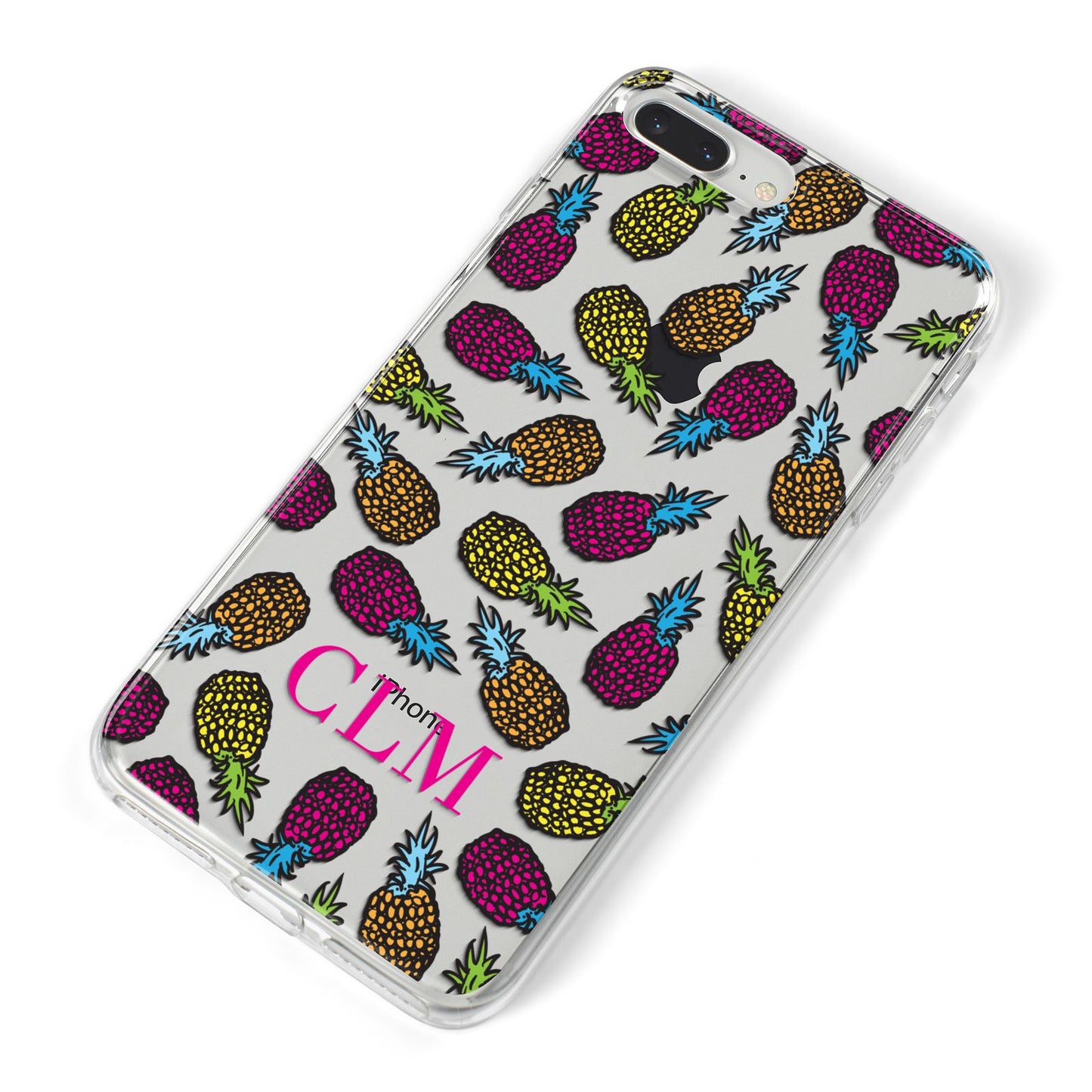 Personalised Pineapples Initials iPhone 8 Plus Bumper Case on Silver iPhone Alternative Image