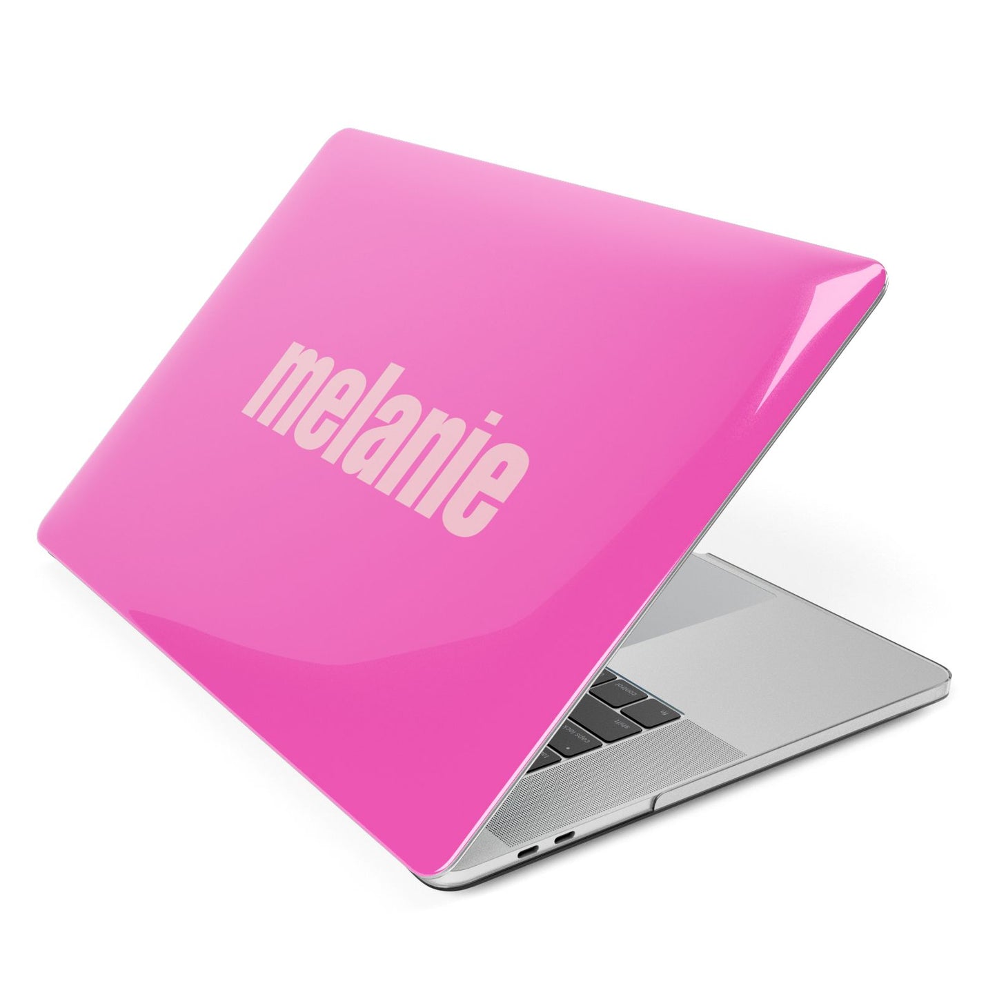 Personalised Pink Apple MacBook Case Side View