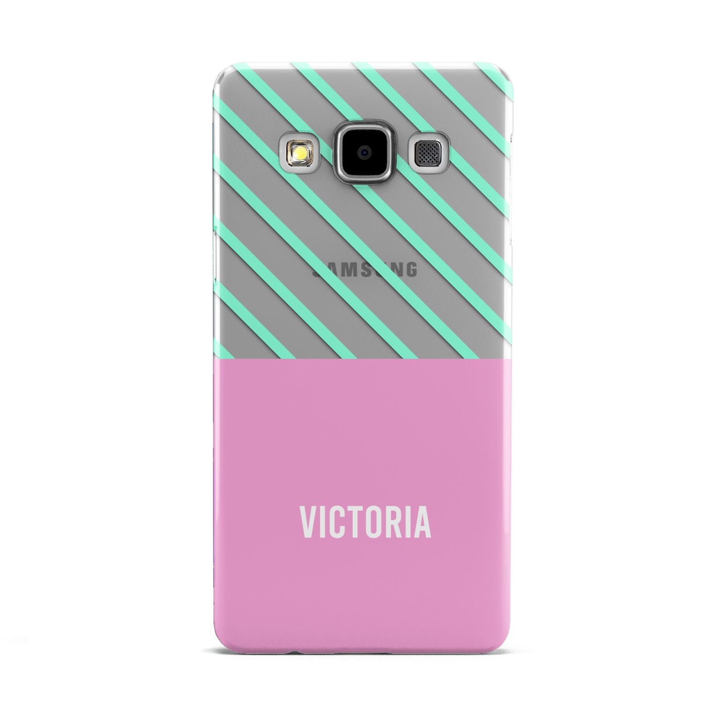 Personalised Pink Aqua Striped Samsung Galaxy A5 Case