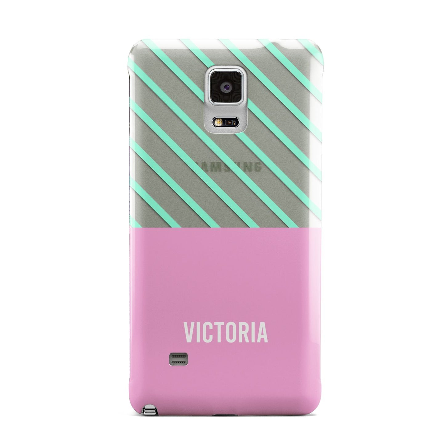 Personalised Pink Aqua Striped Samsung Galaxy Note 4 Case