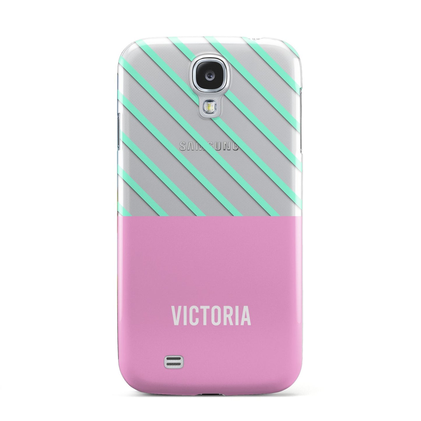 Personalised Pink Aqua Striped Samsung Galaxy S4 Case