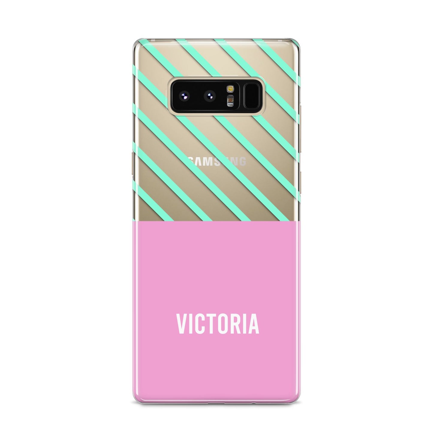 Personalised Pink Aqua Striped Samsung Galaxy S8 Case