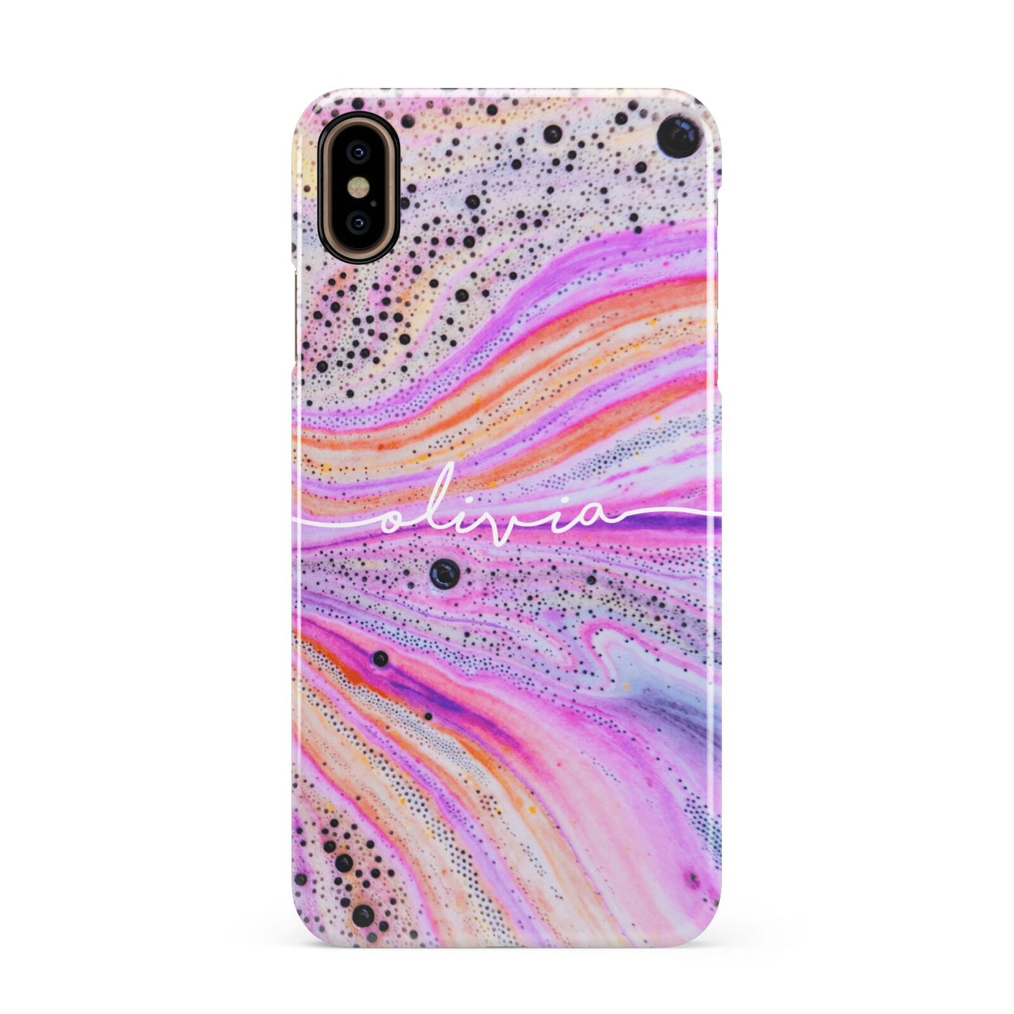 Personalised Pink Bath Bomb Apple iPhone Xs Max 3D Snap Case