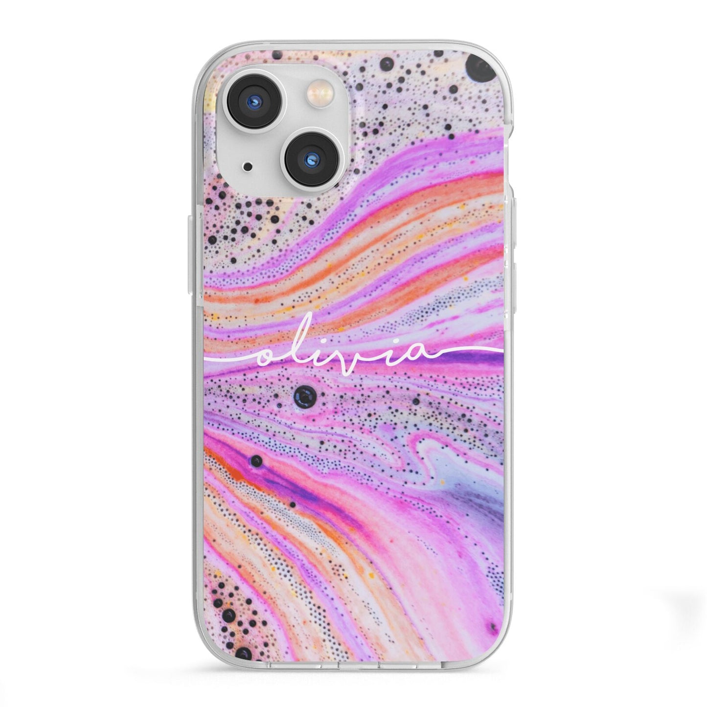 Personalised Pink Bath Bomb iPhone 13 Mini TPU Impact Case with White Edges