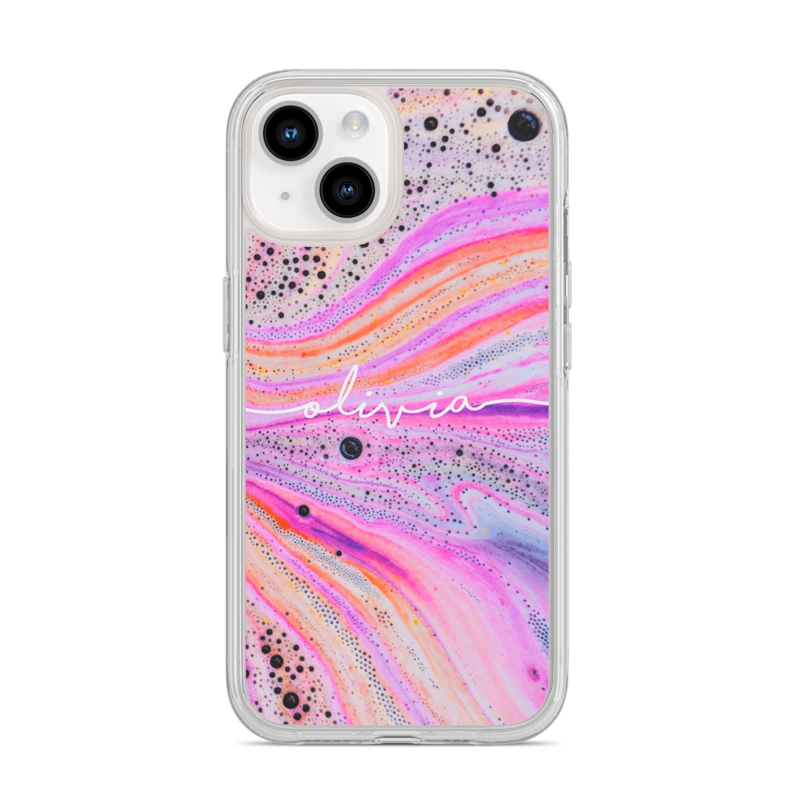 Personalised Pink Bath Bomb iPhone 14 Clear Tough Case Starlight