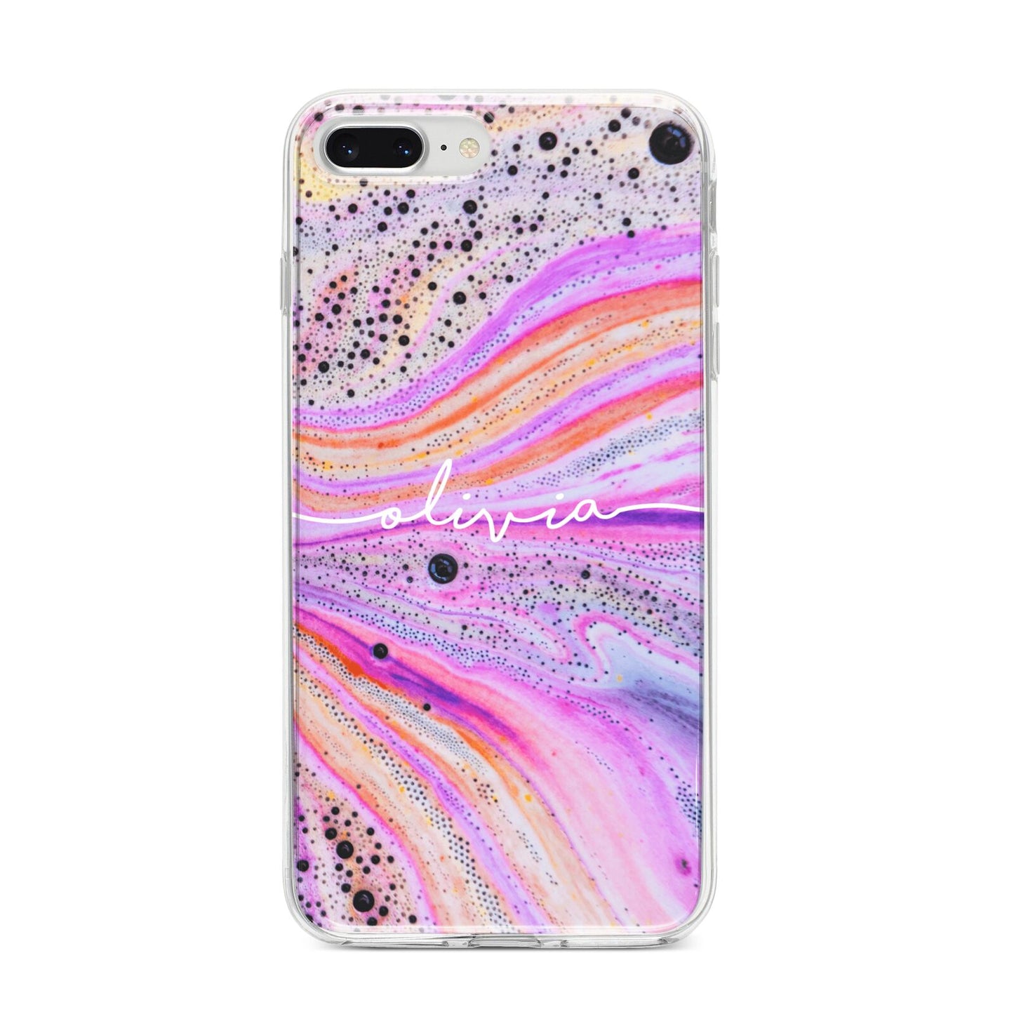 Personalised Pink Bath Bomb iPhone 8 Plus Bumper Case on Silver iPhone