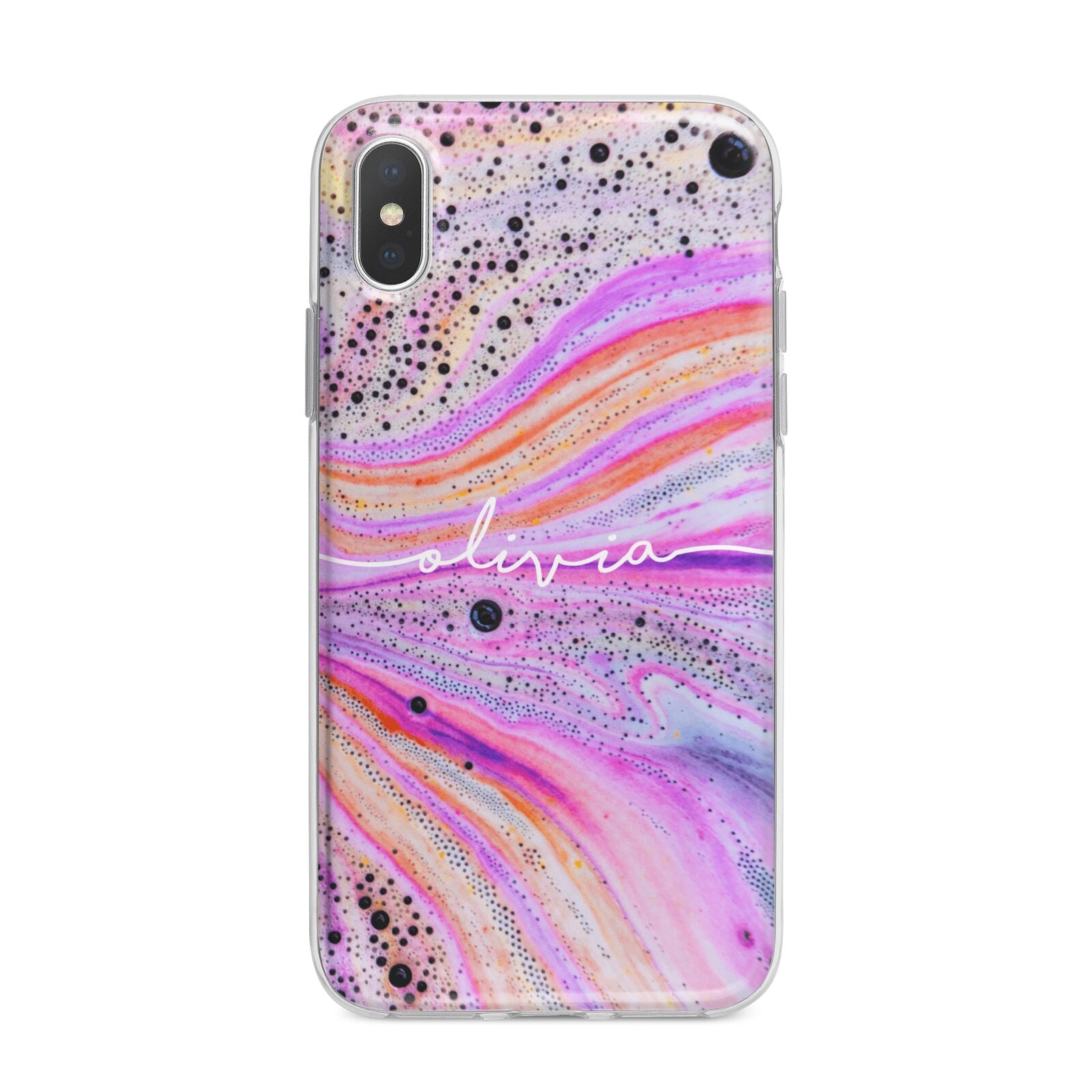 Personalised Pink Bath Bomb iPhone X Bumper Case on Silver iPhone Alternative Image 1