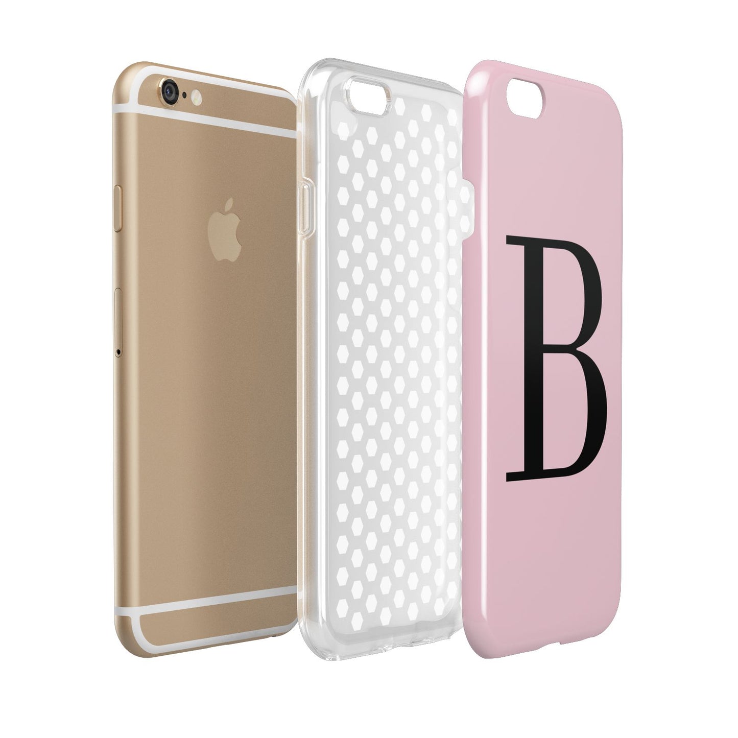 Personalised Pink Black Initial Apple iPhone 6 3D Tough Case Expanded view