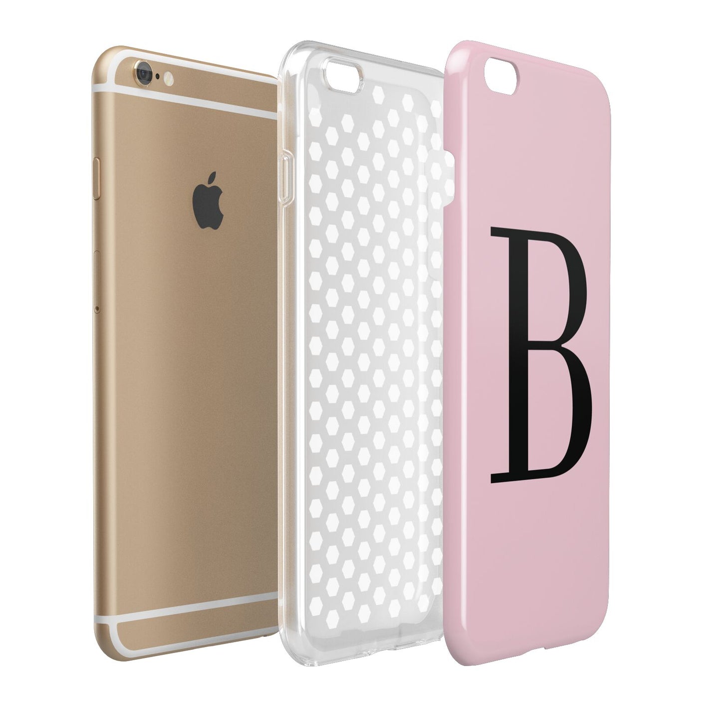 Personalised Pink Black Initial Apple iPhone 6 Plus 3D Tough Case Expand Detail Image