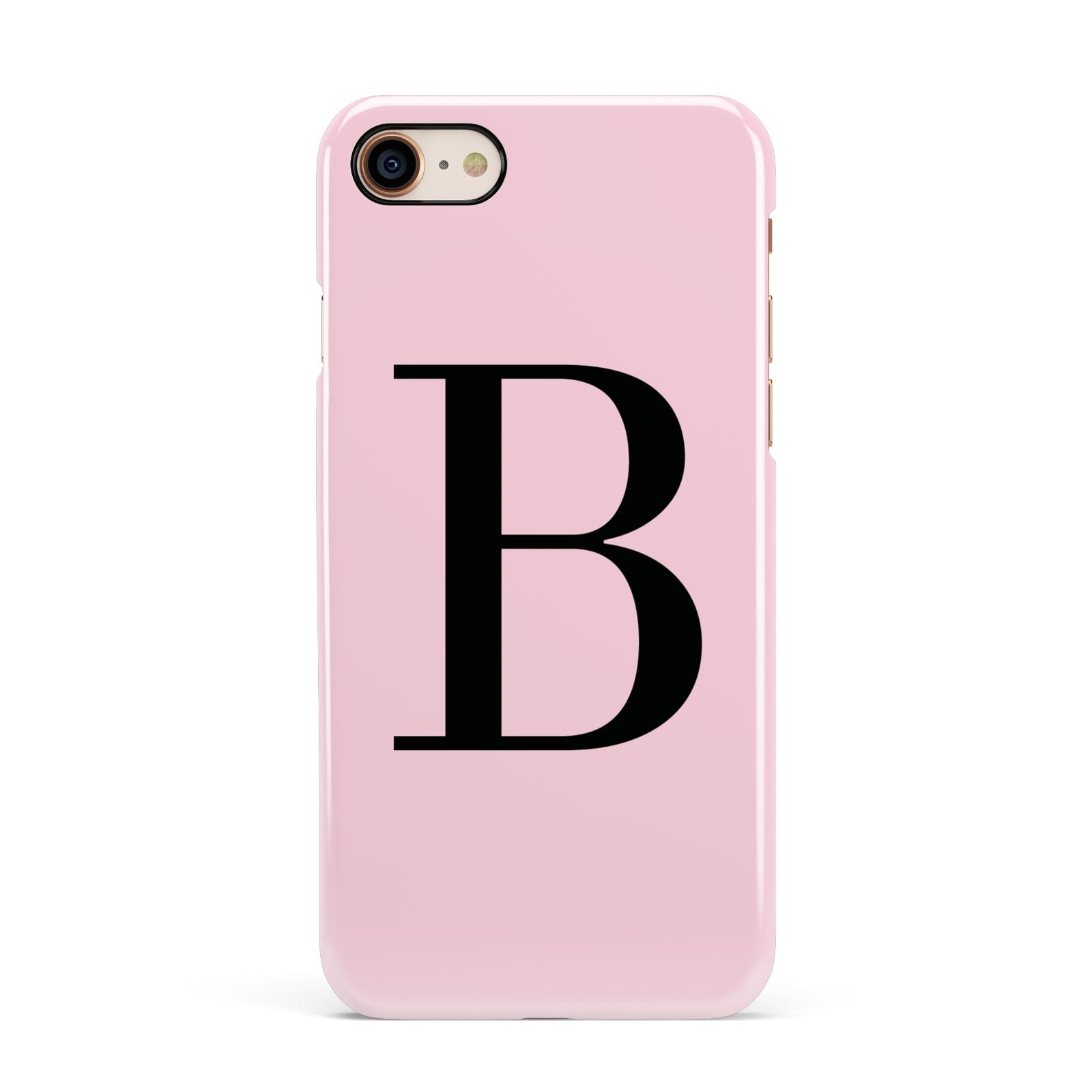 Personalised Pink Black Initial Apple iPhone 7 8 3D Snap Case