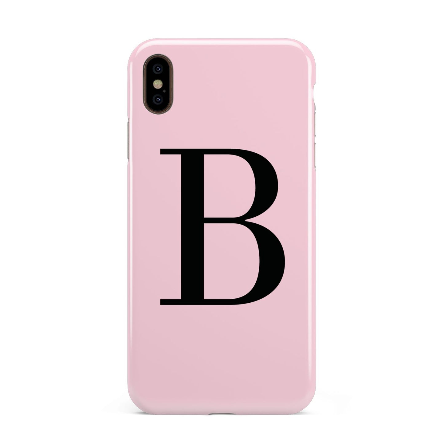 Personalised Pink Black Initial Apple iPhone Xs Max 3D Tough Case