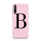 Personalised Pink Black Initial Huawei Enjoy 10s Phone Case