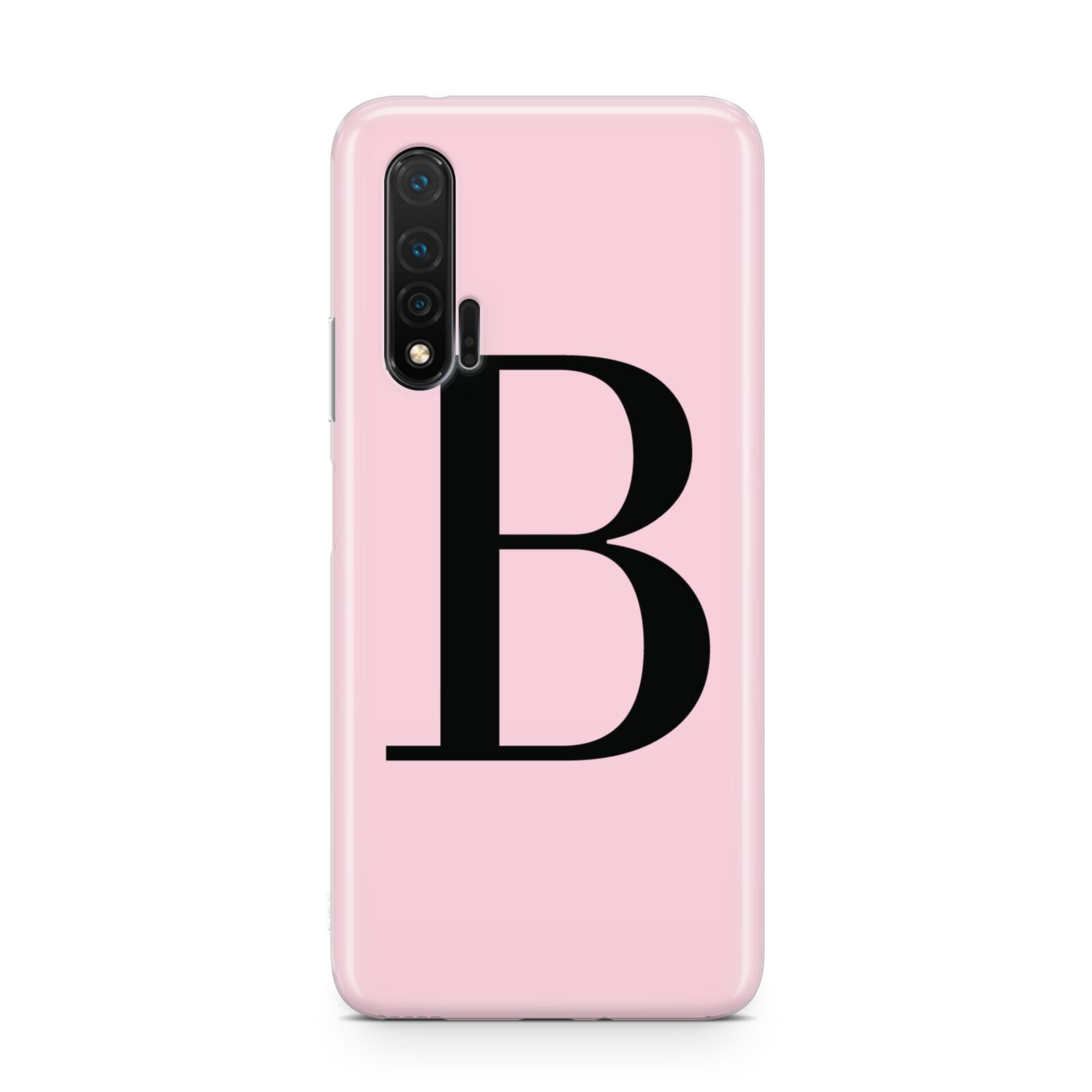 Personalised Pink Black Initial Huawei Nova 6 Phone Case