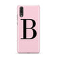 Personalised Pink Black Initial Huawei P20 Phone Case