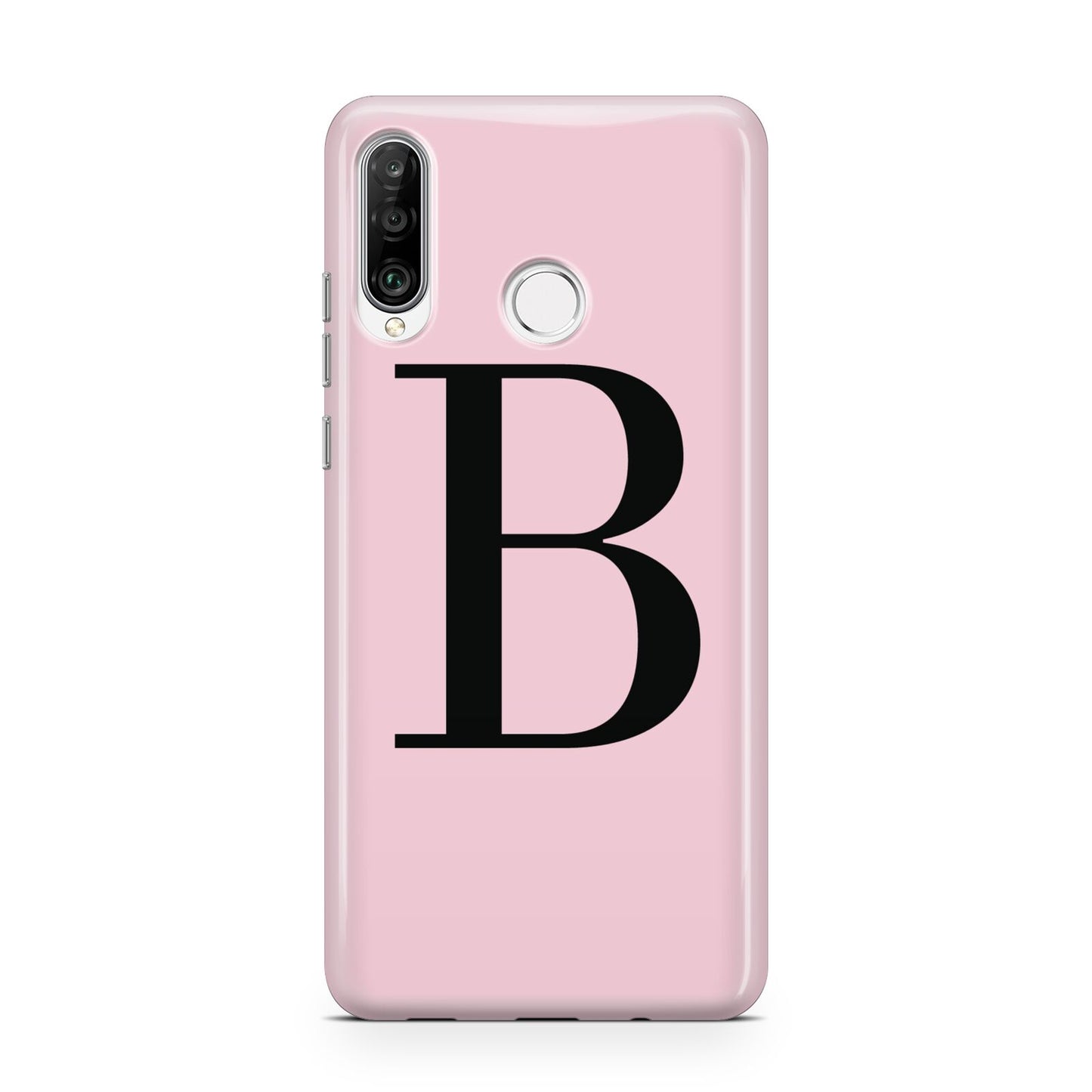 Personalised Pink Black Initial Huawei P30 Lite Phone Case