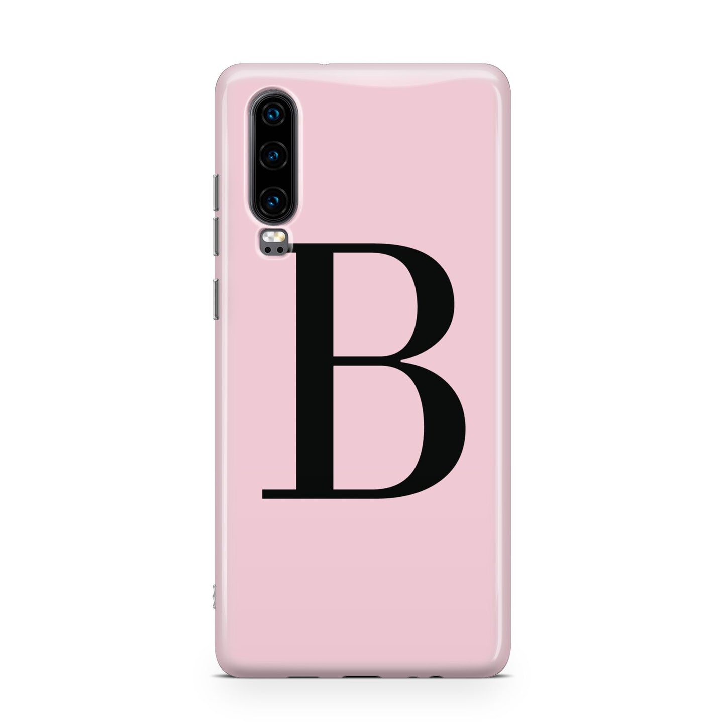 Personalised Pink Black Initial Huawei P30 Phone Case