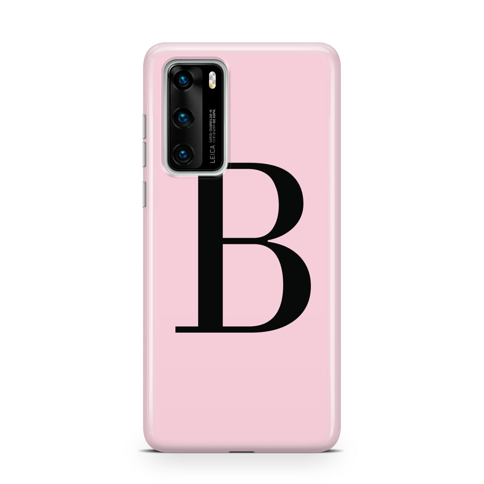 Personalised Pink Black Initial Huawei P40 Phone Case