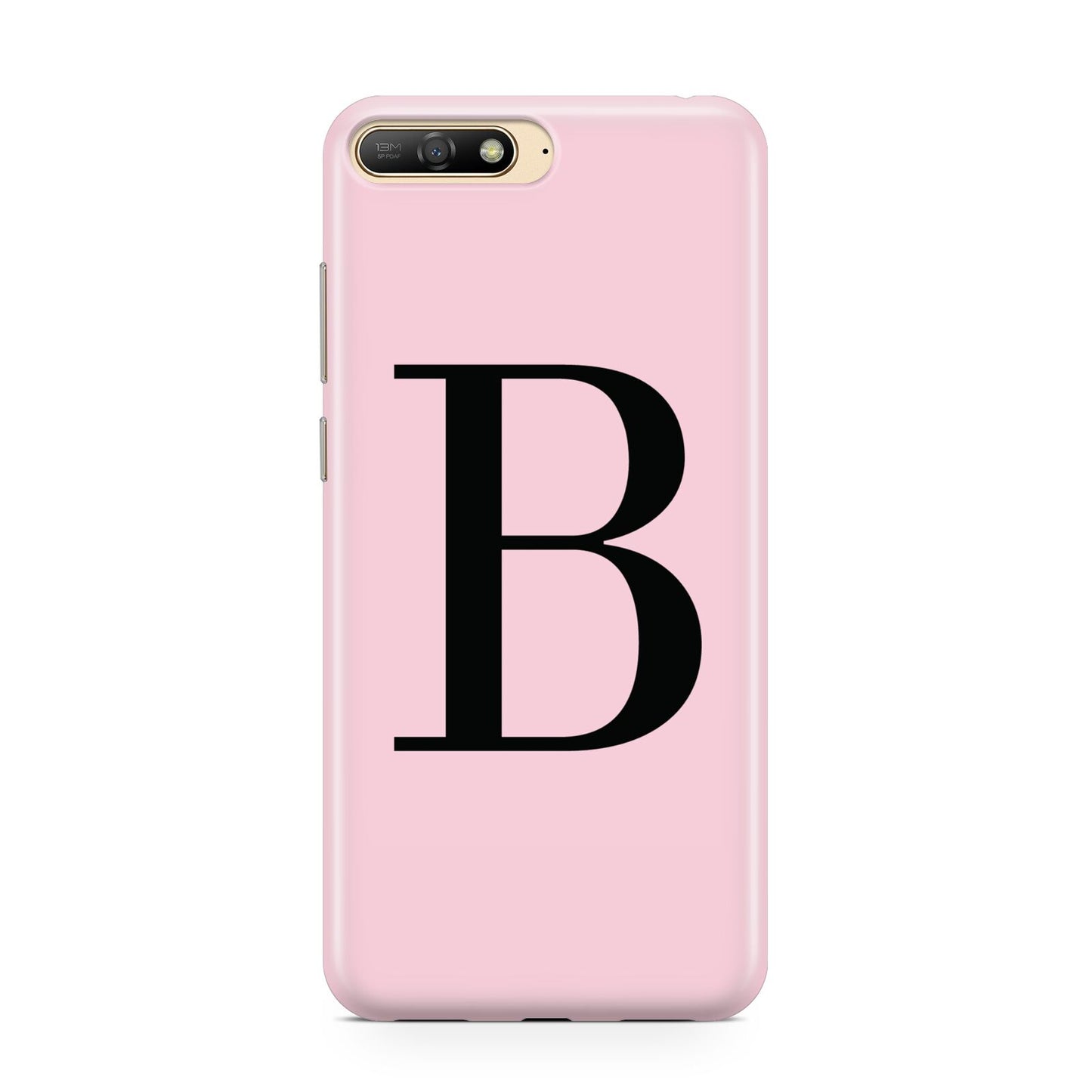 Personalised Pink Black Initial Huawei Y6 2018