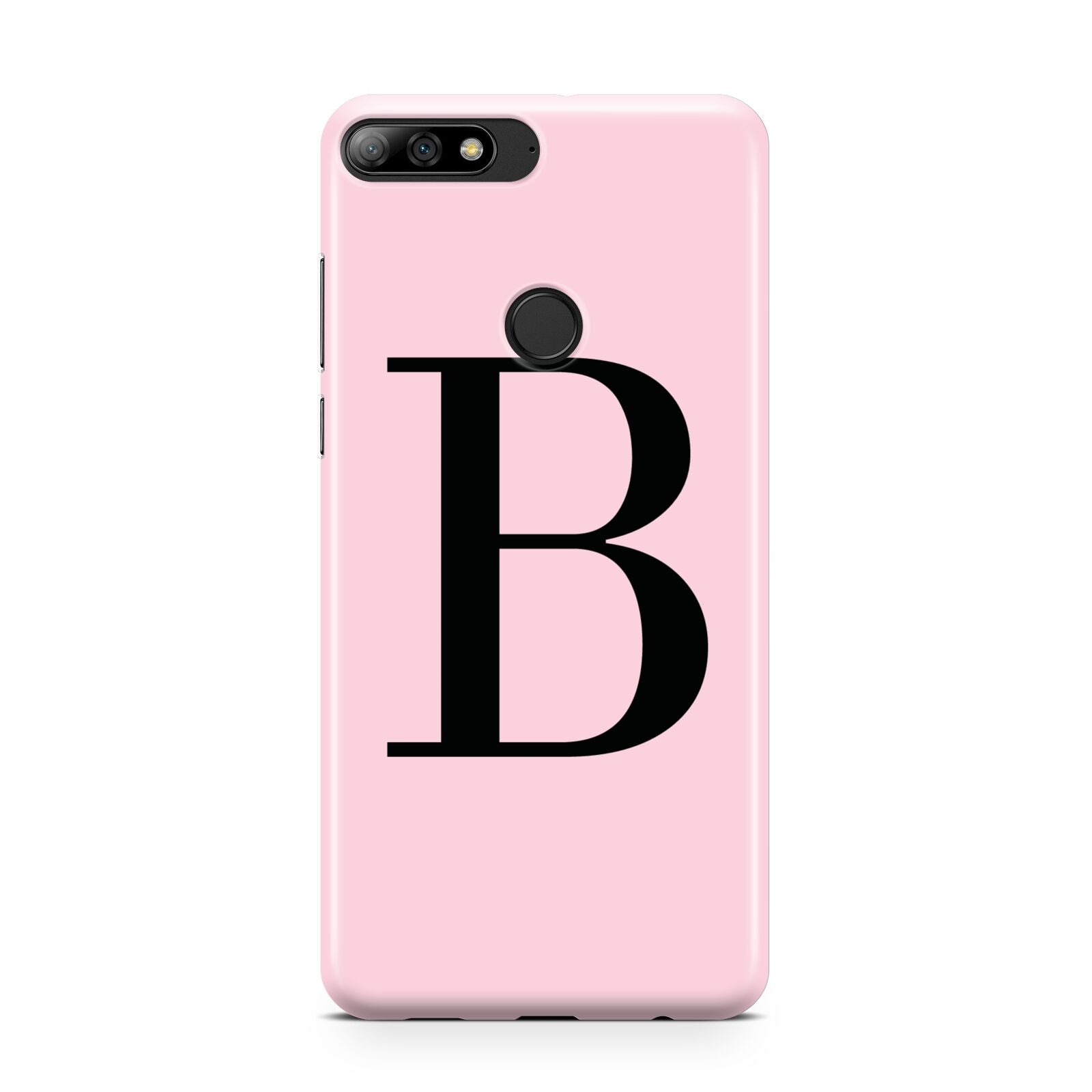 Personalised Pink Black Initial Huawei Y7 2018