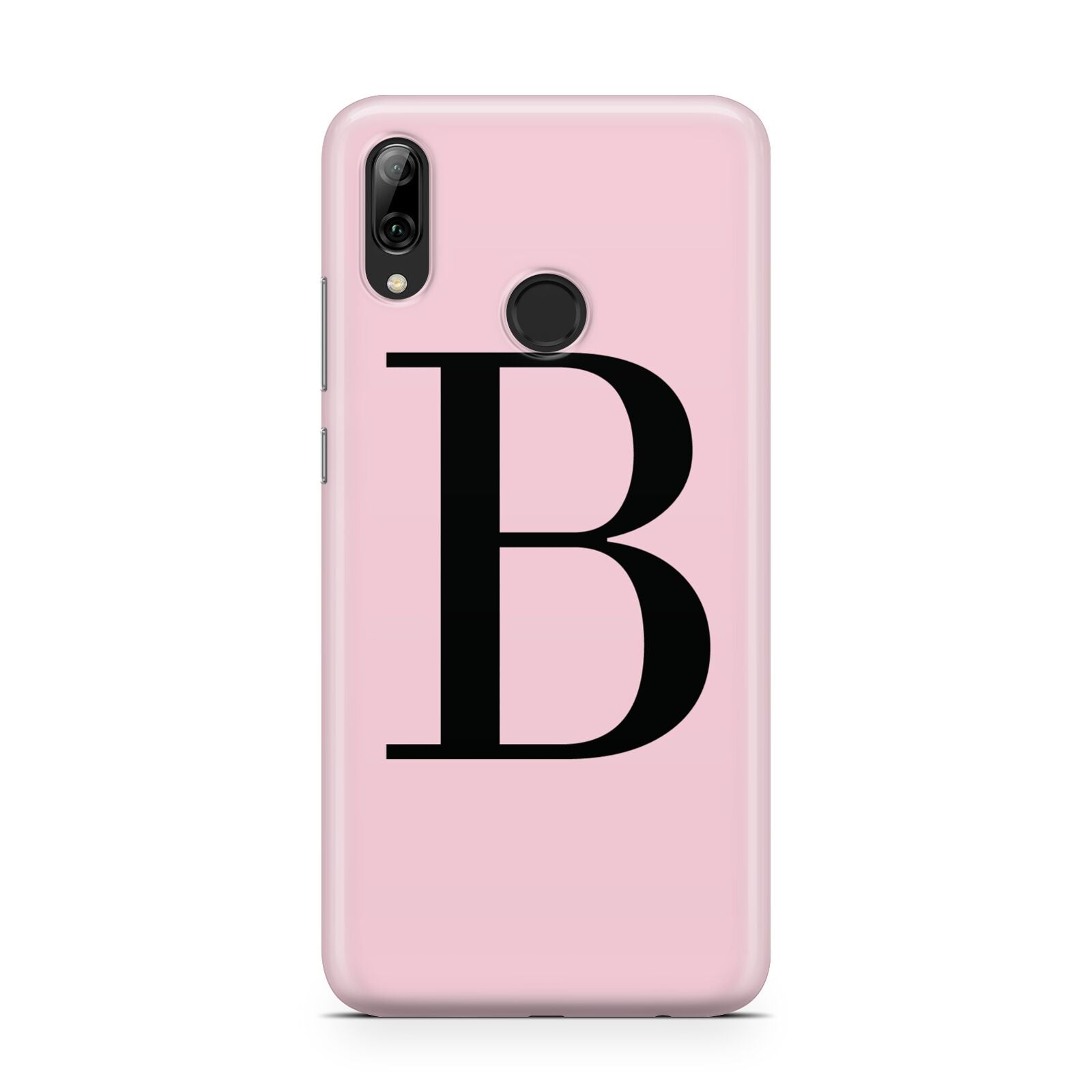 Personalised Pink Black Initial Huawei Y7 2019
