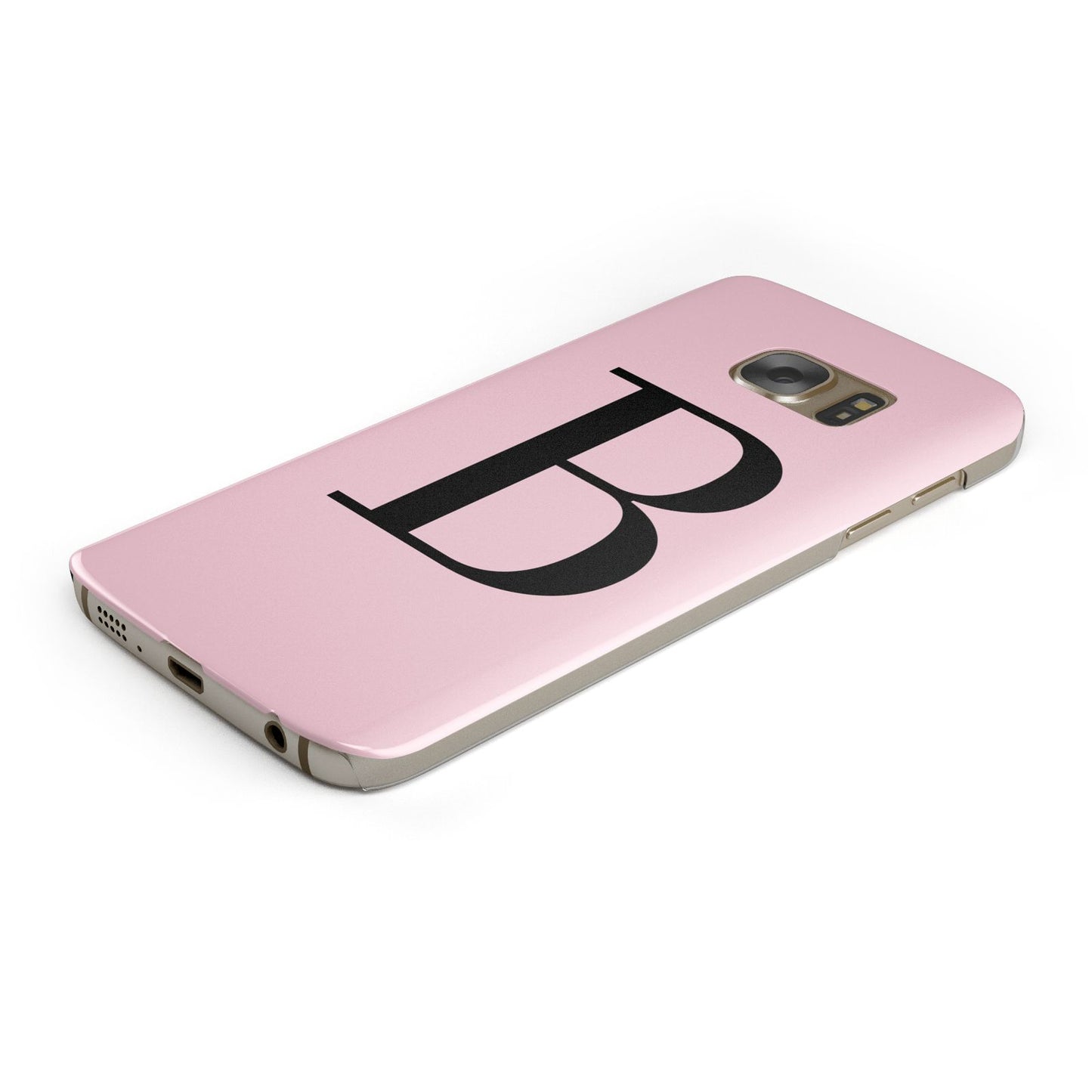 Personalised Pink Black Initial Samsung Galaxy Case Bottom Cutout