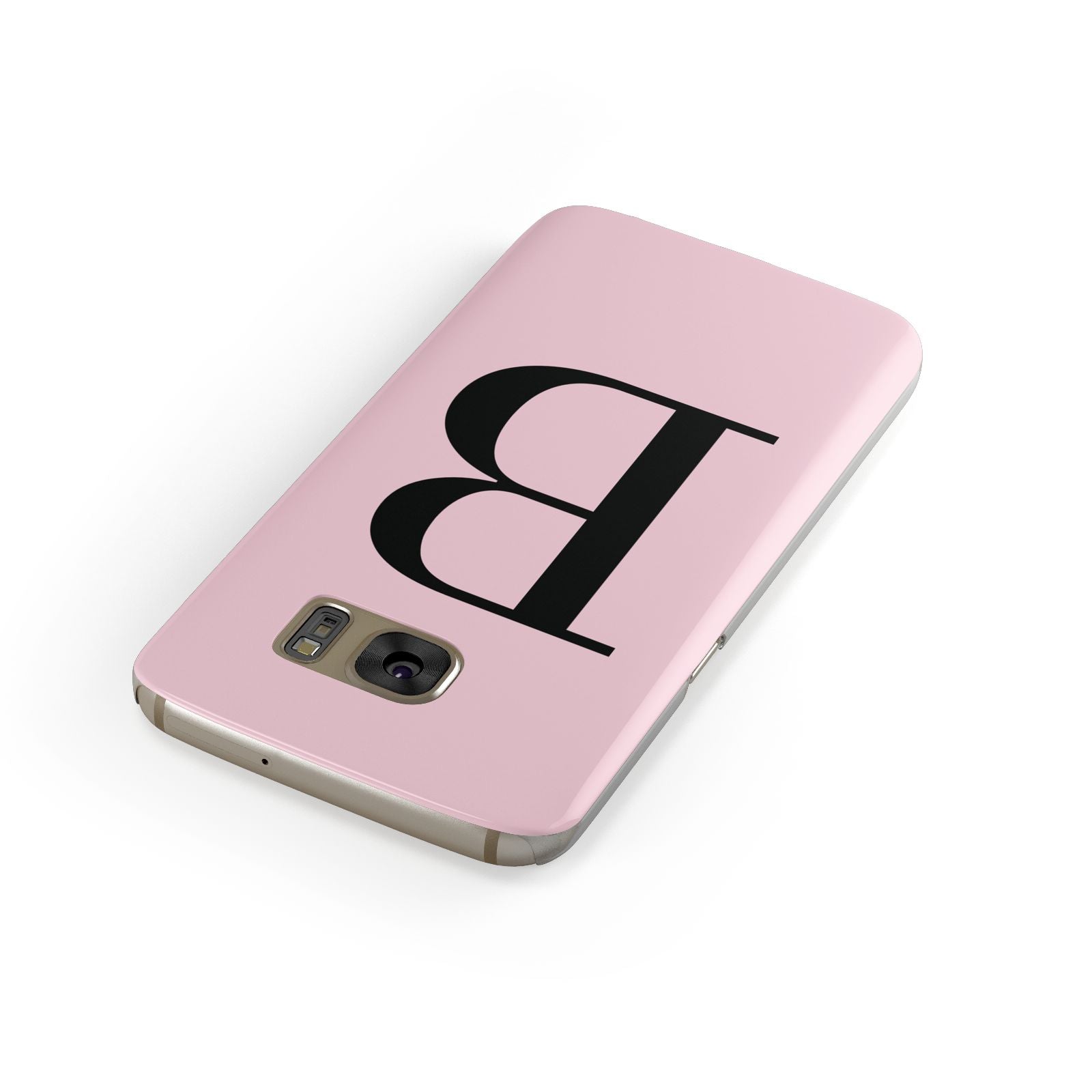 Personalised Pink Black Initial Samsung Galaxy Case Front Close Up